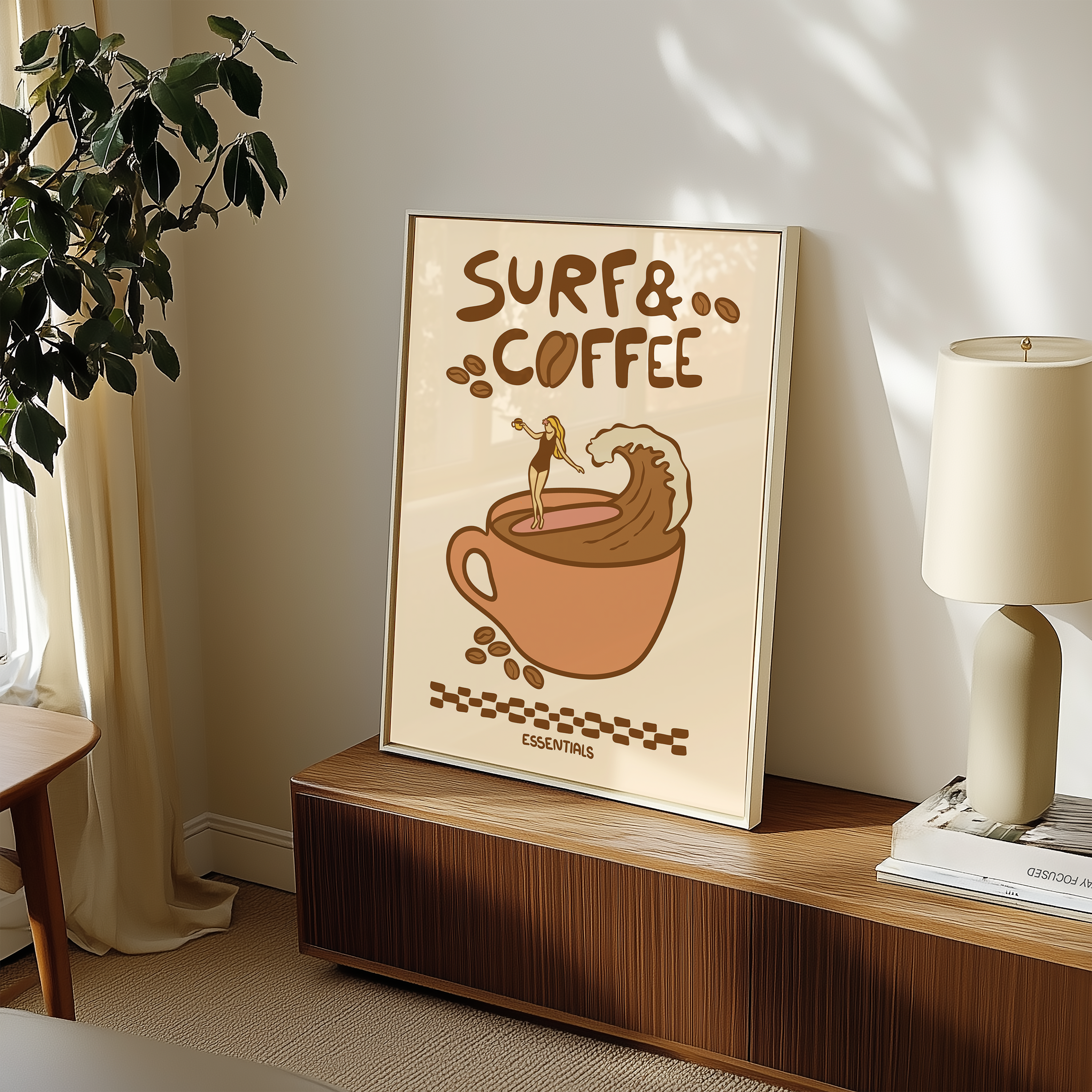 SURF AND COFFEE POSTER