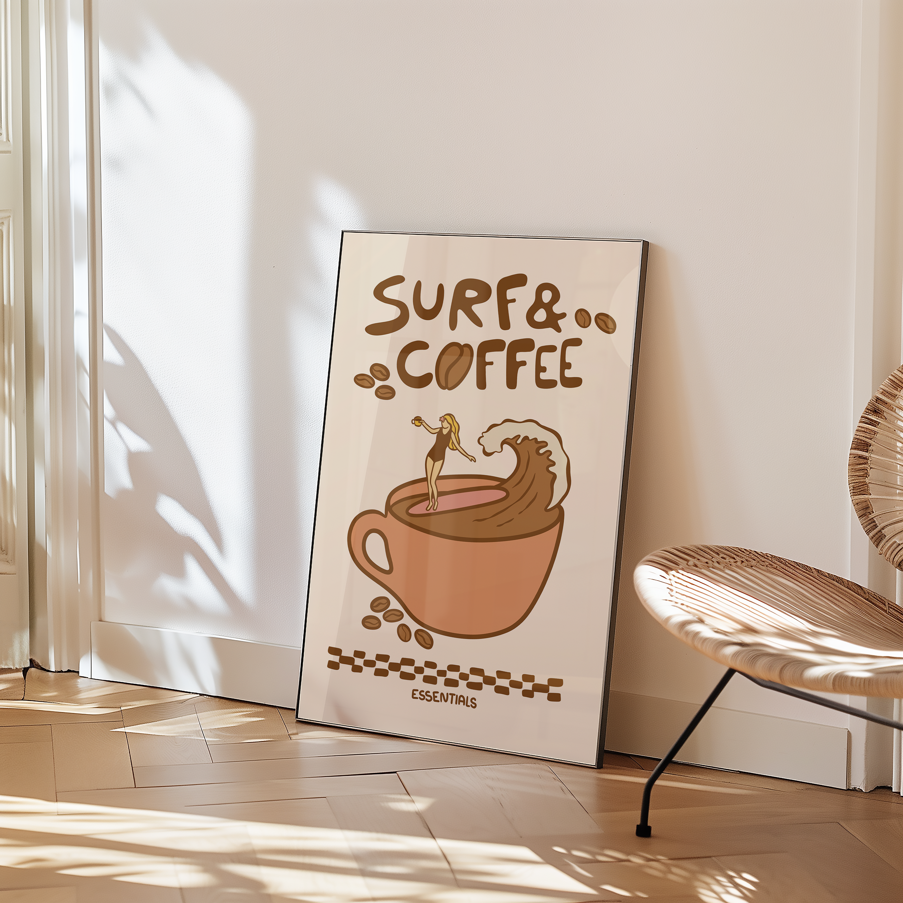 SURF AND COFFEE POSTER