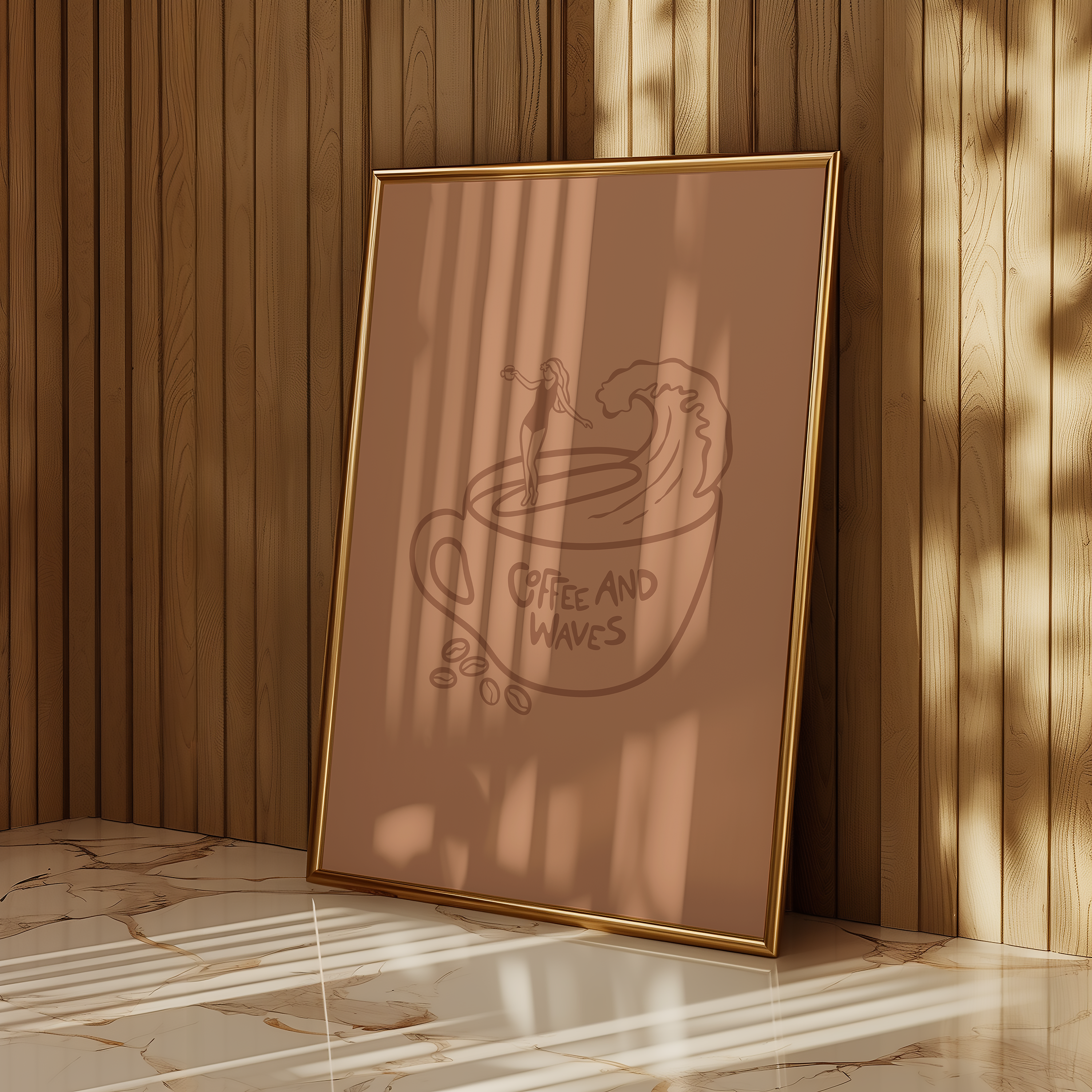 COFFEE AND WAVES POSTER