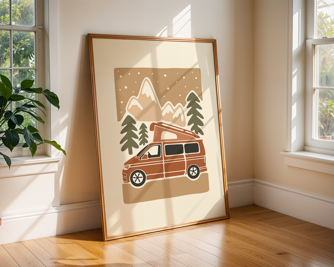CAMPERVAN PASTEL POSTER