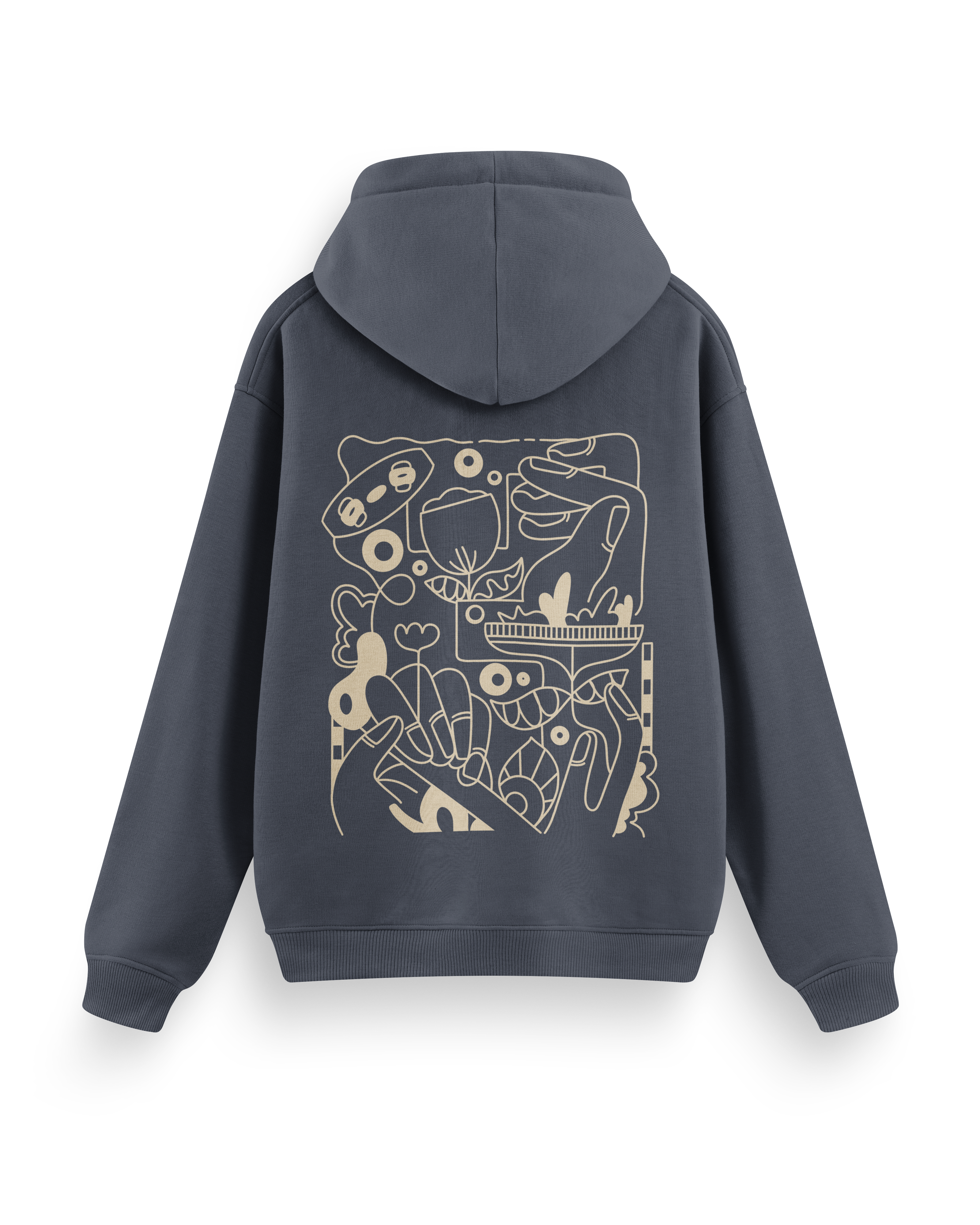 Kite Line Art Hoodie Oversized