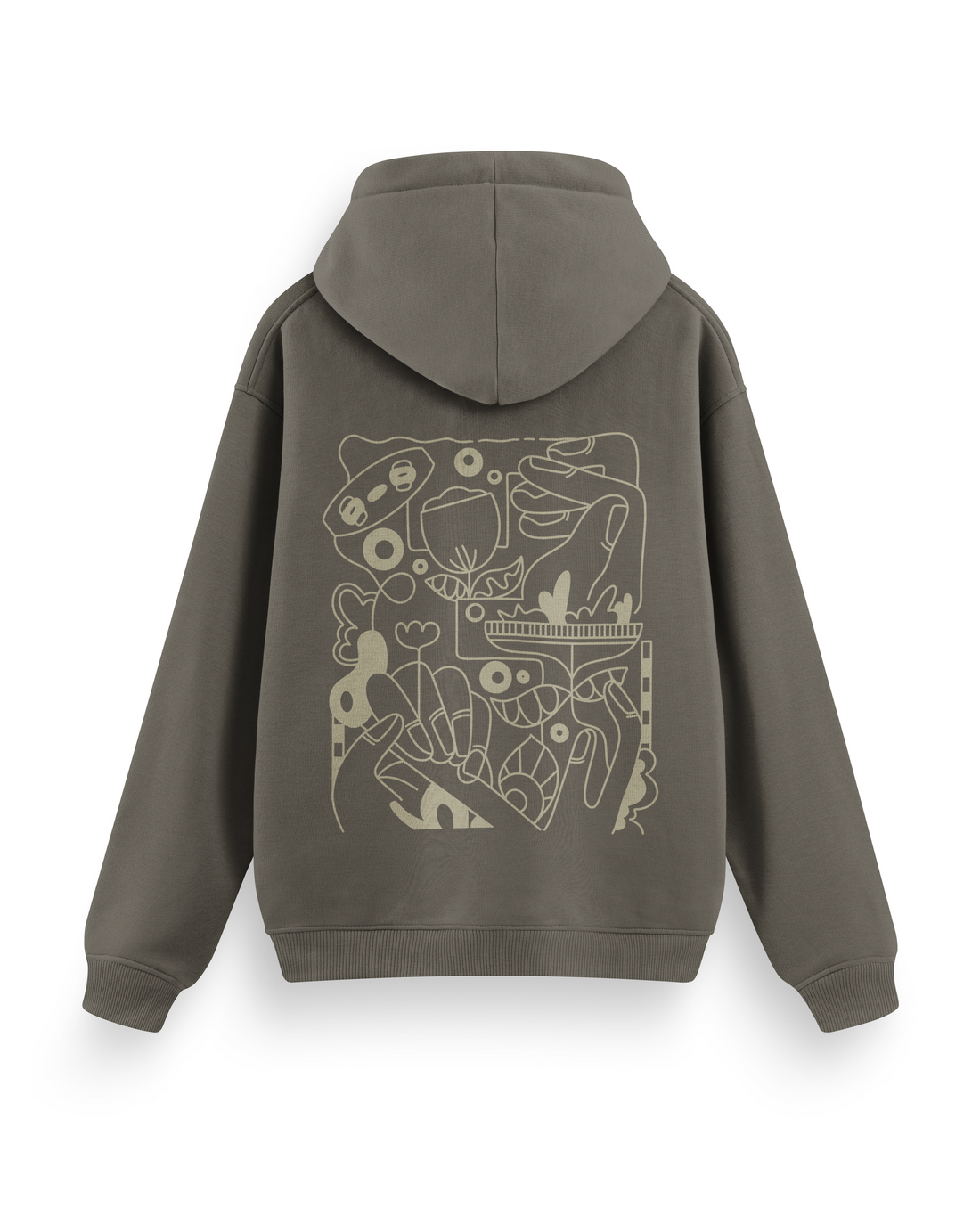 Kite Line Art Hoodie Oversized