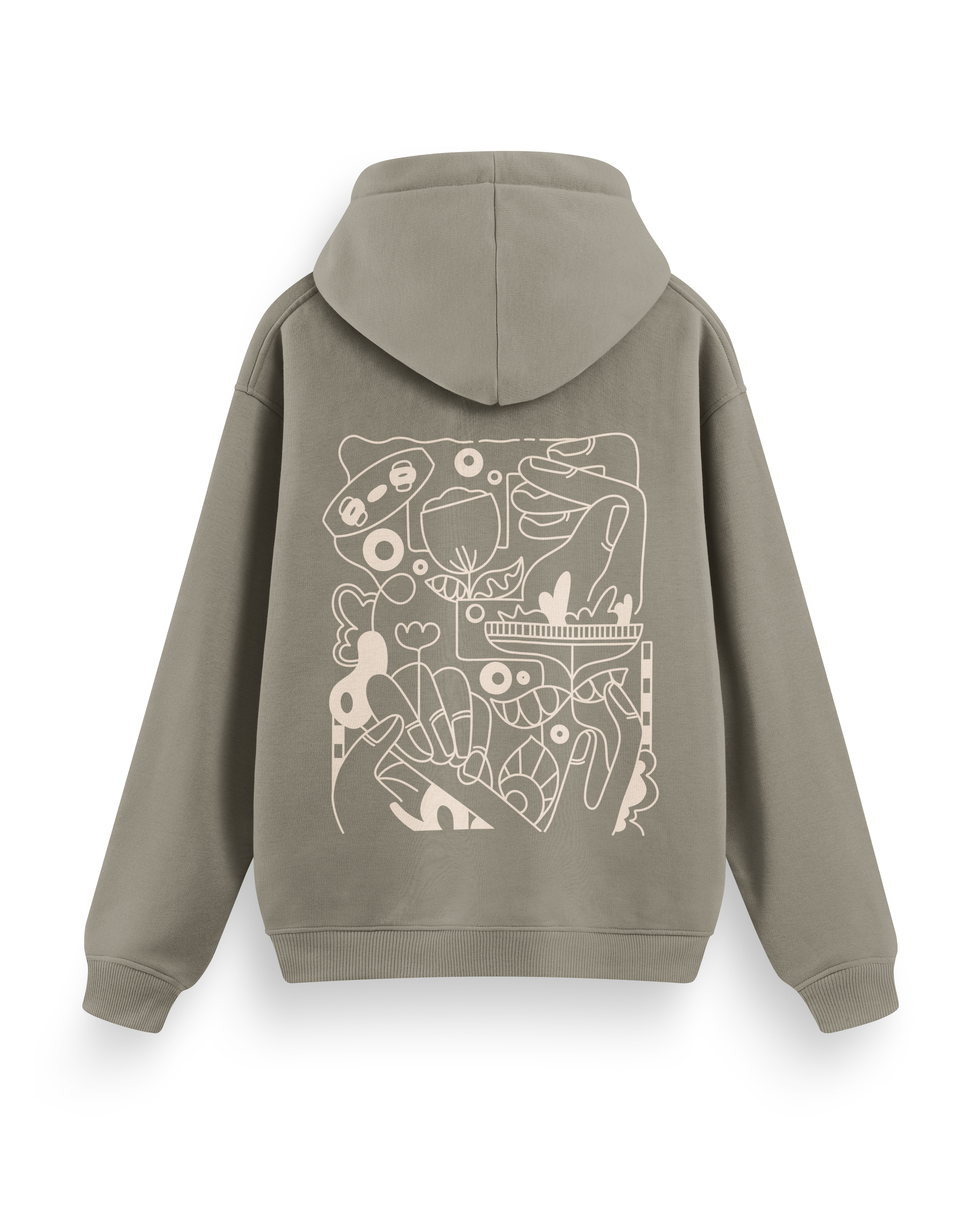 Kite Line Art Hoodie Oversized