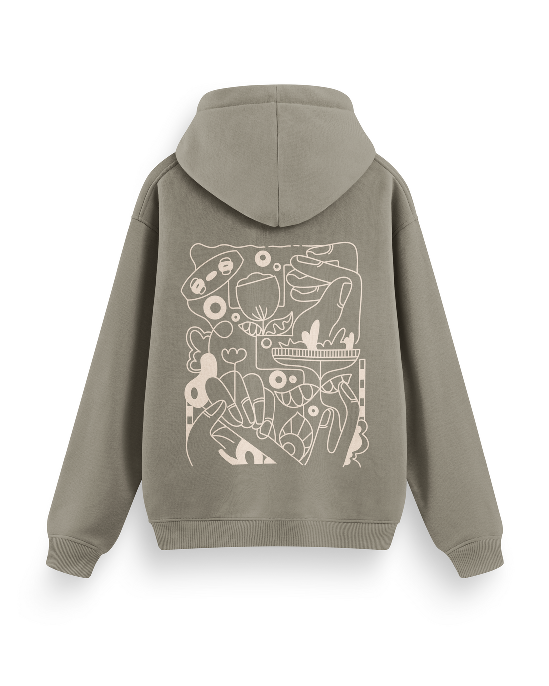 Kite Line Art Hoodie Oversized