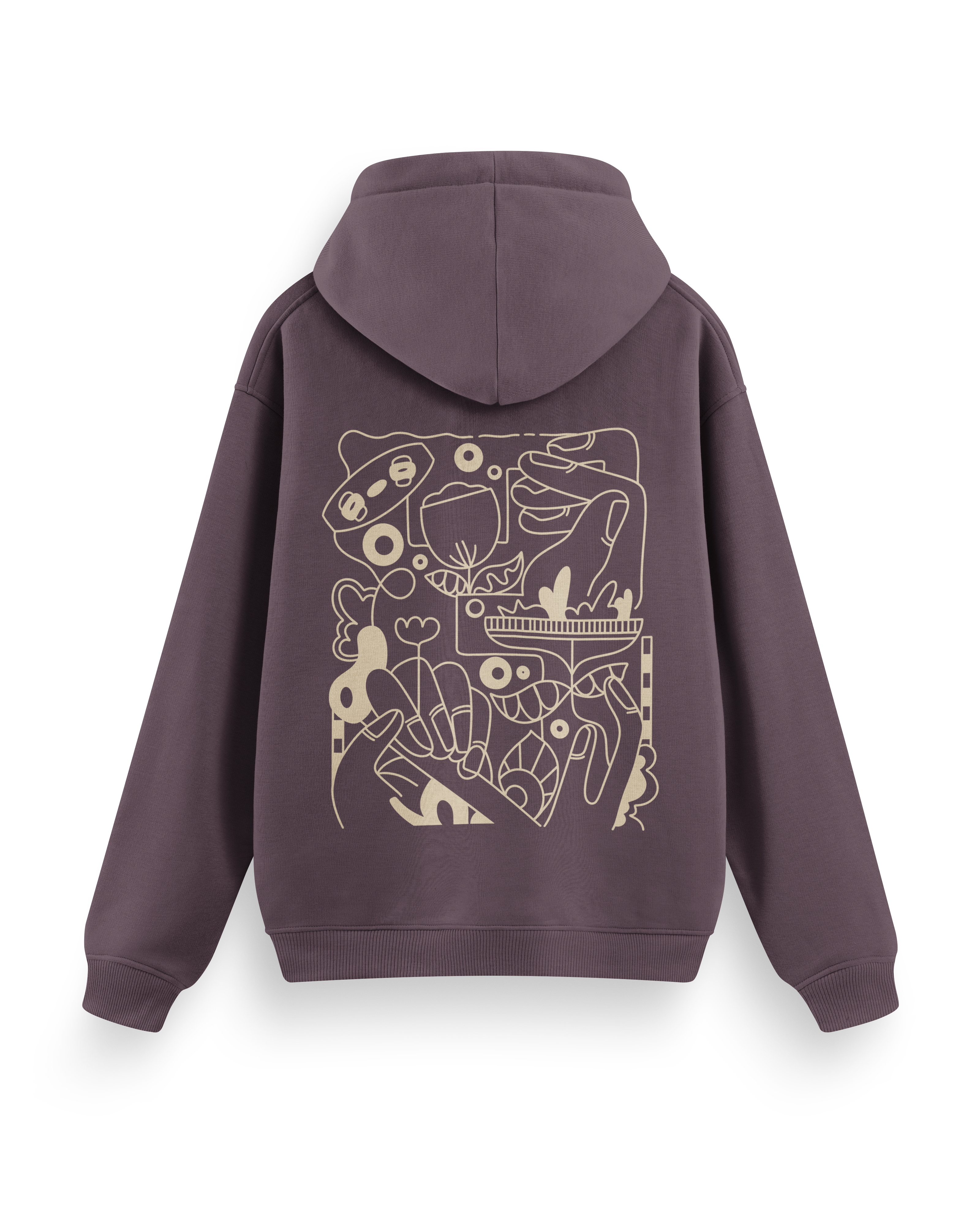 Kite Line Art Hoodie Oversized