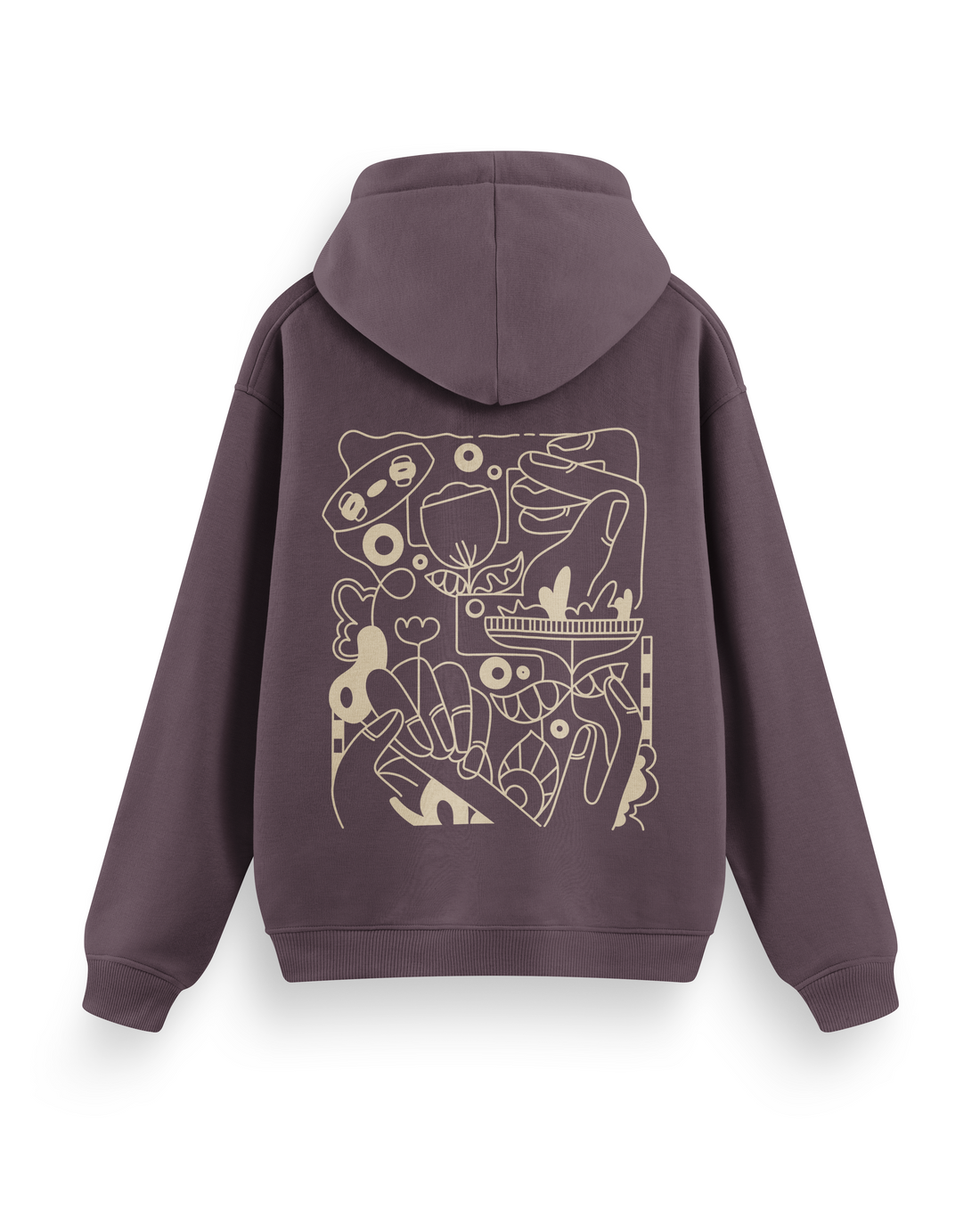 Kite Line Art Hoodie Oversized