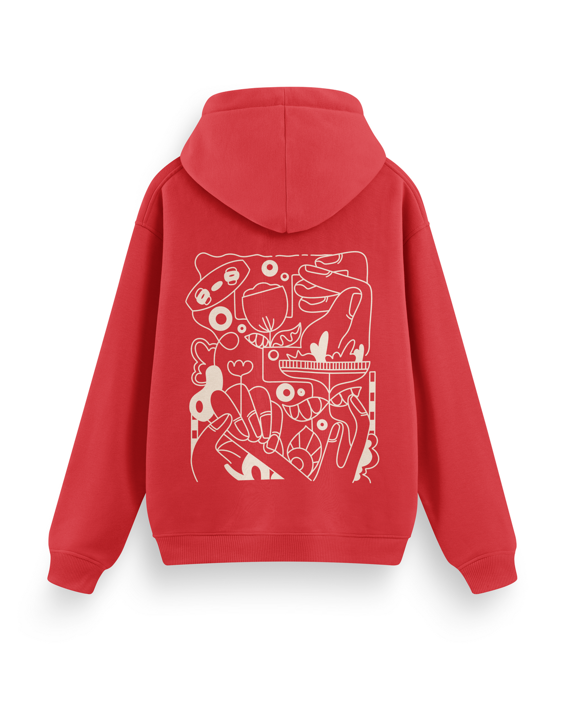 Kite Line Art Hoodie Oversized
