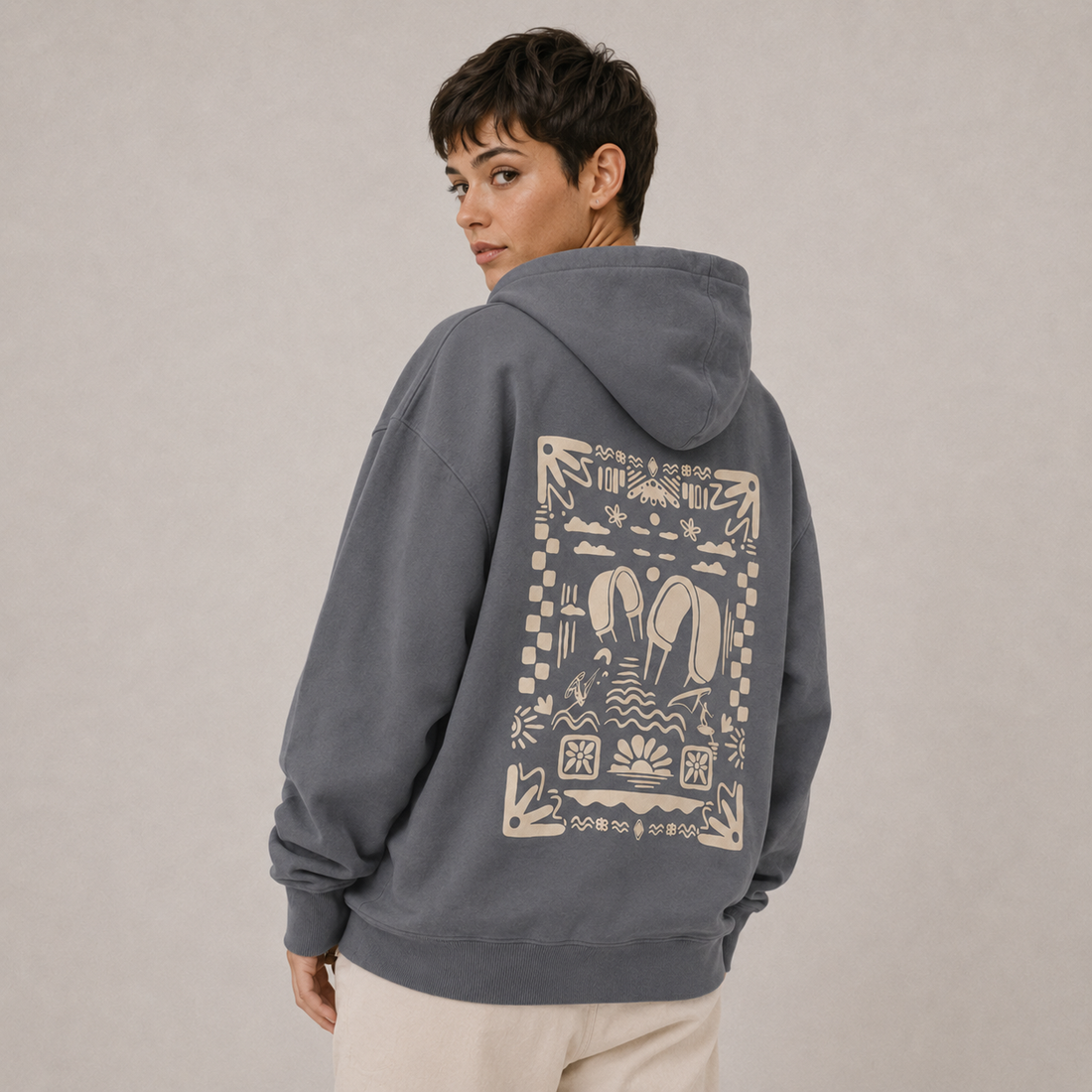 Boho Beach Hoodie Oversized