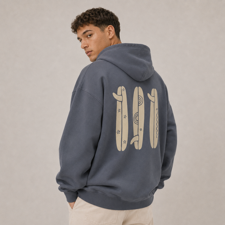Boho Surfboard Hoodie Oversized