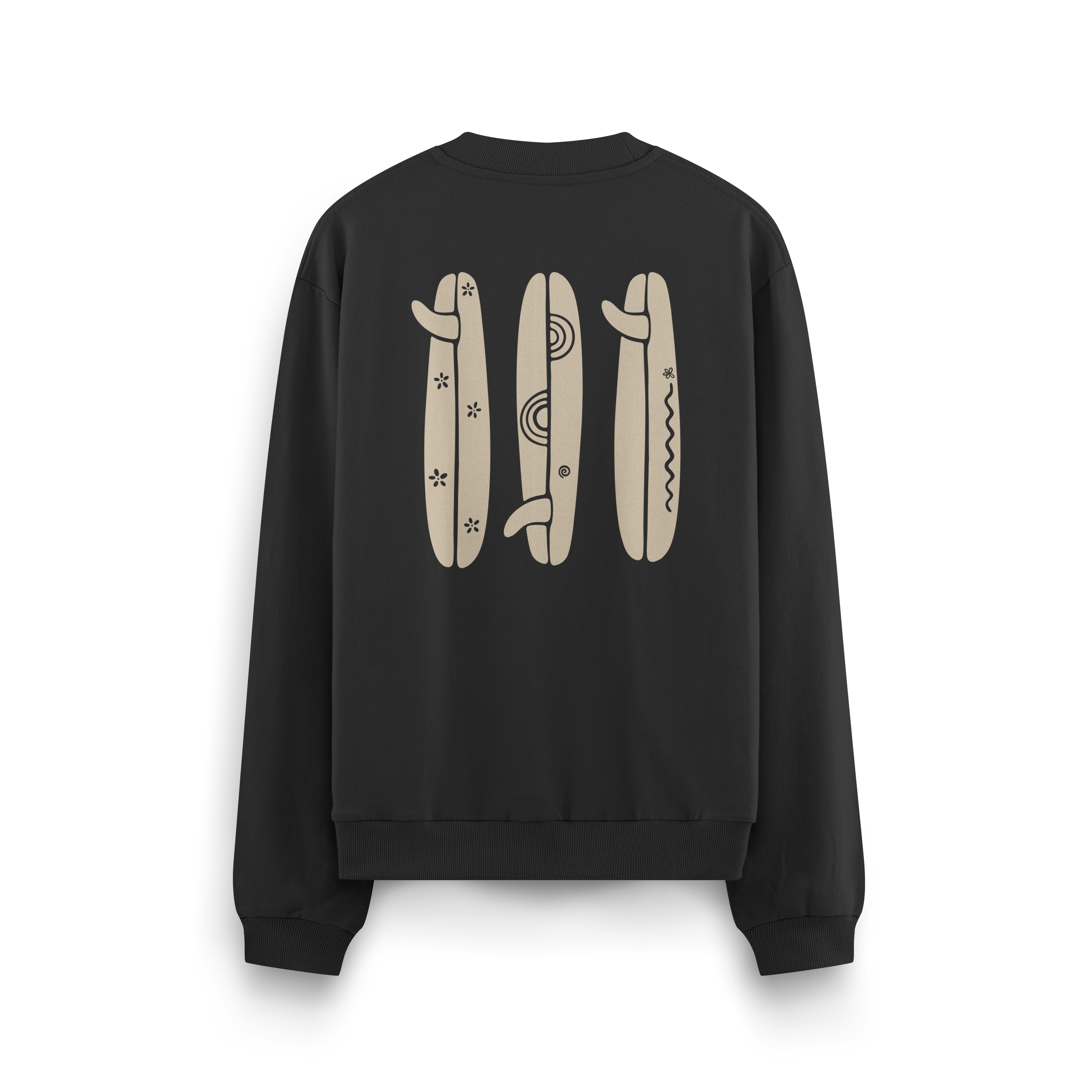 Boho Surfboard Crewneck Oversized