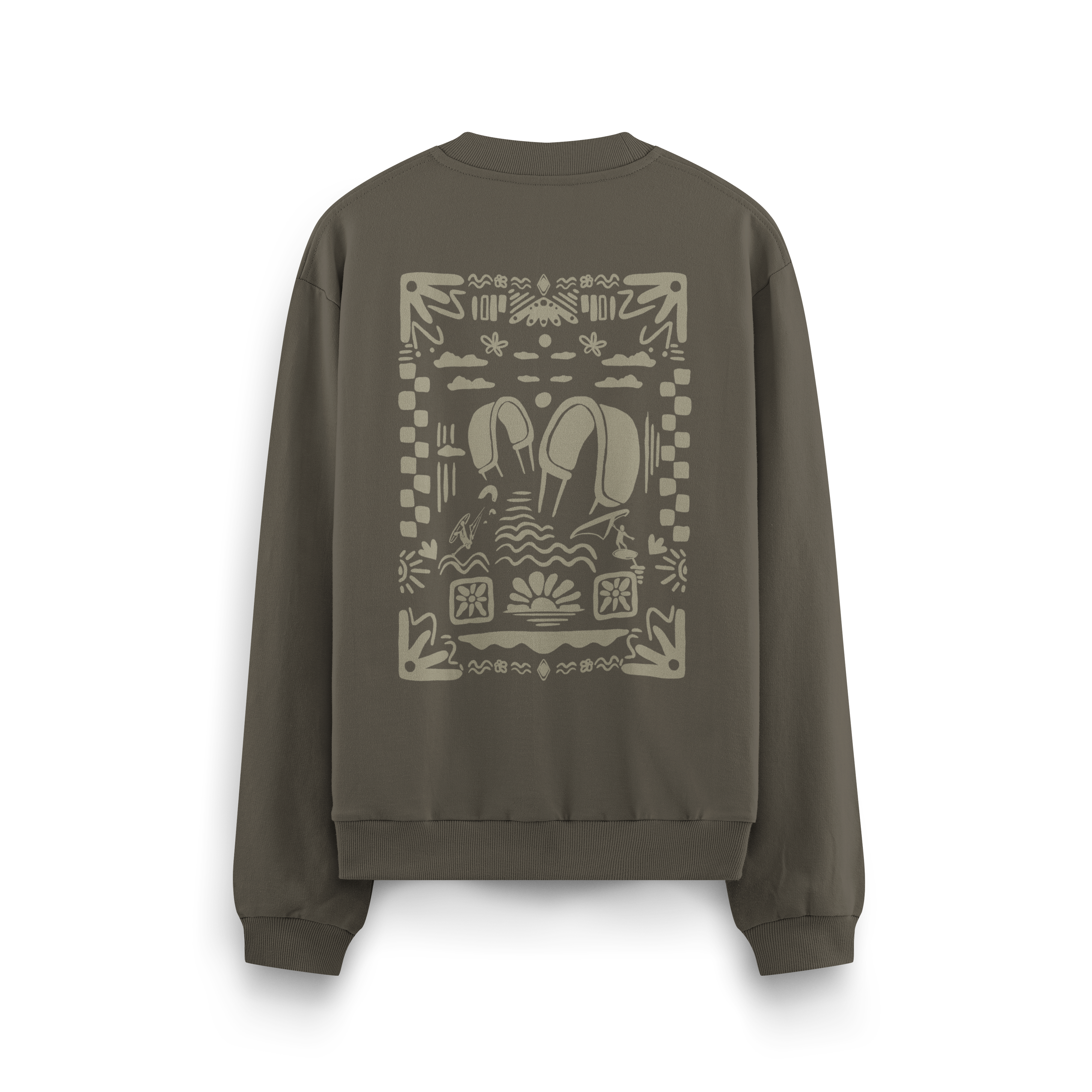 Boho Beach Crewneck Oversized