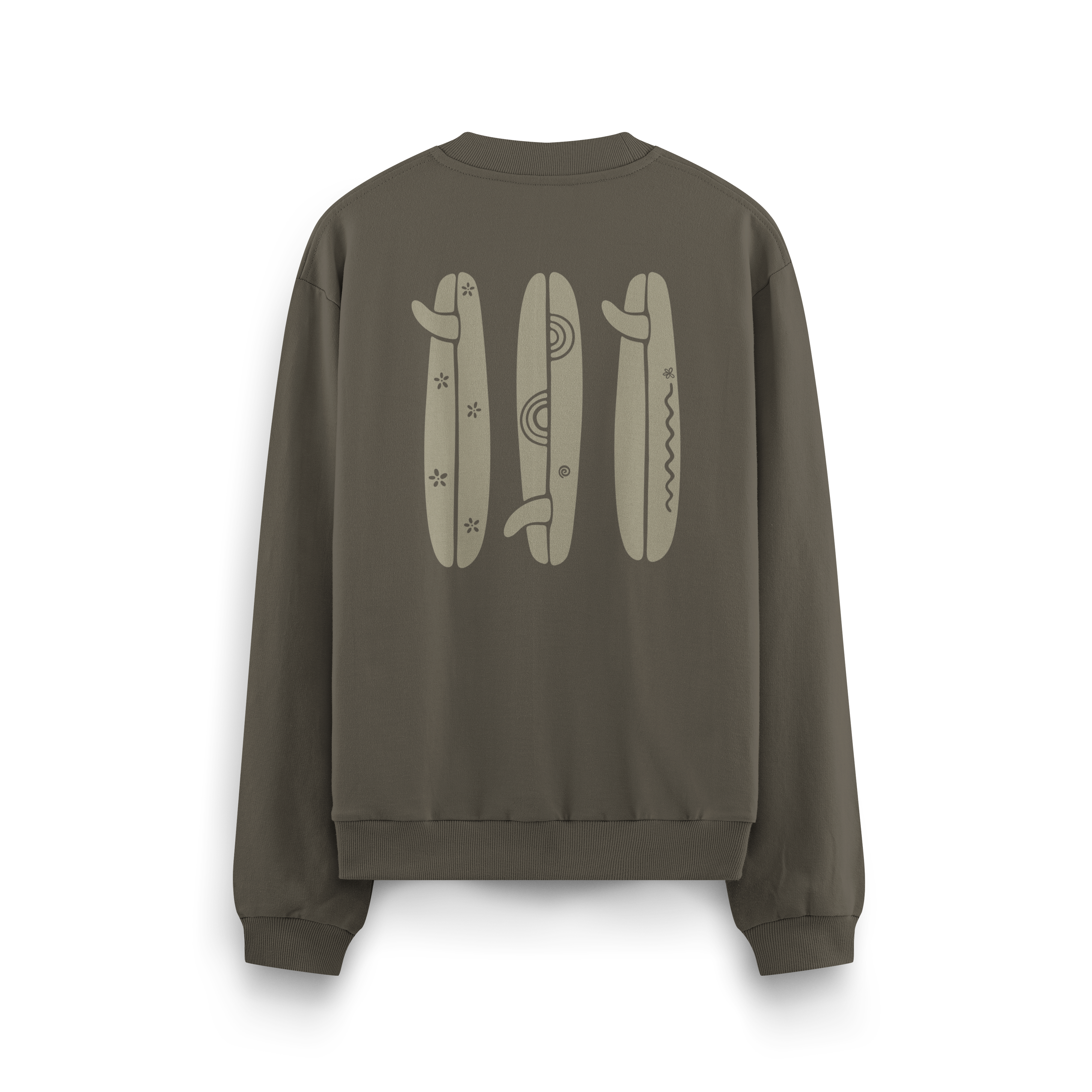 Boho Surfboard Crewneck Oversized