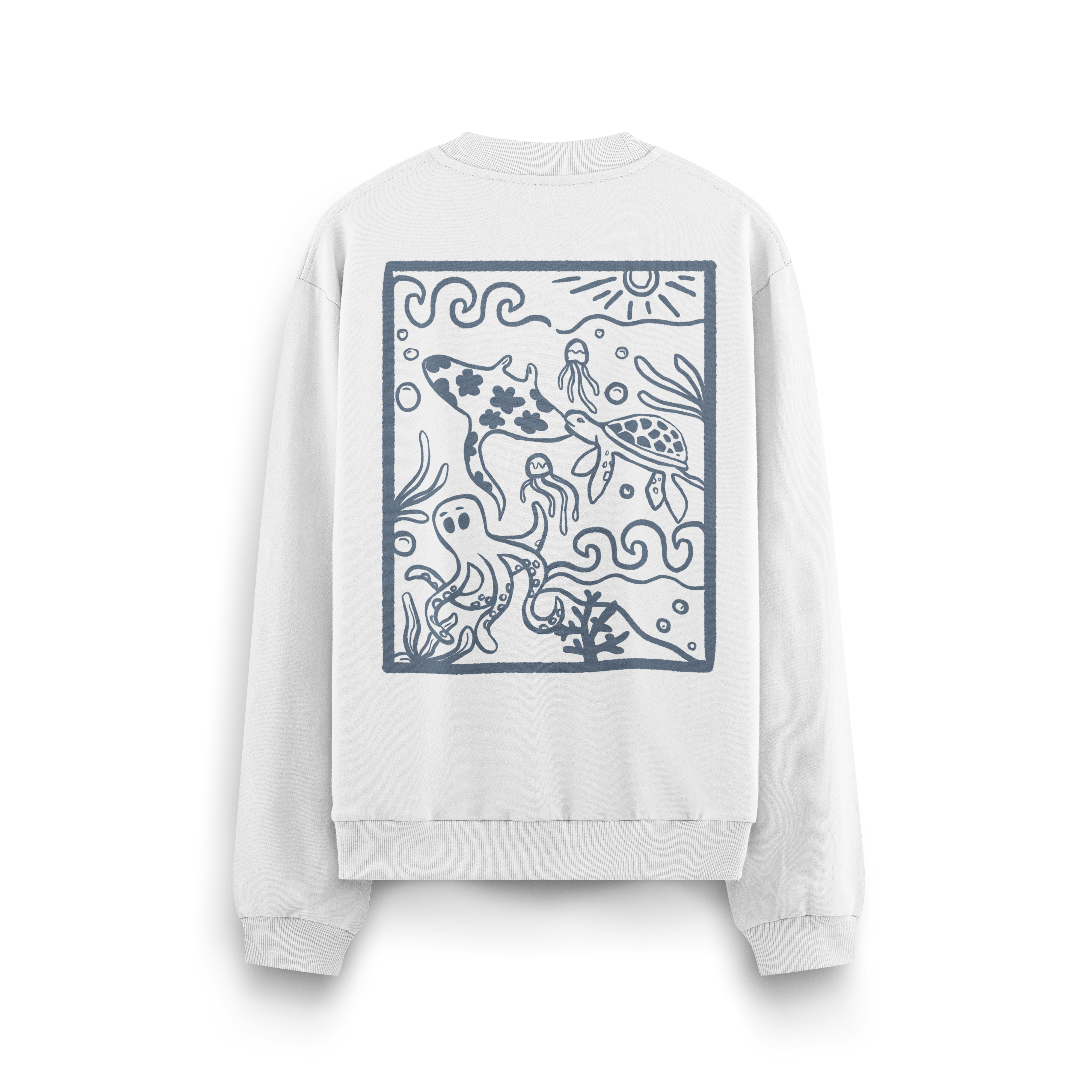 Ocean Creatures Crewneck Oversized