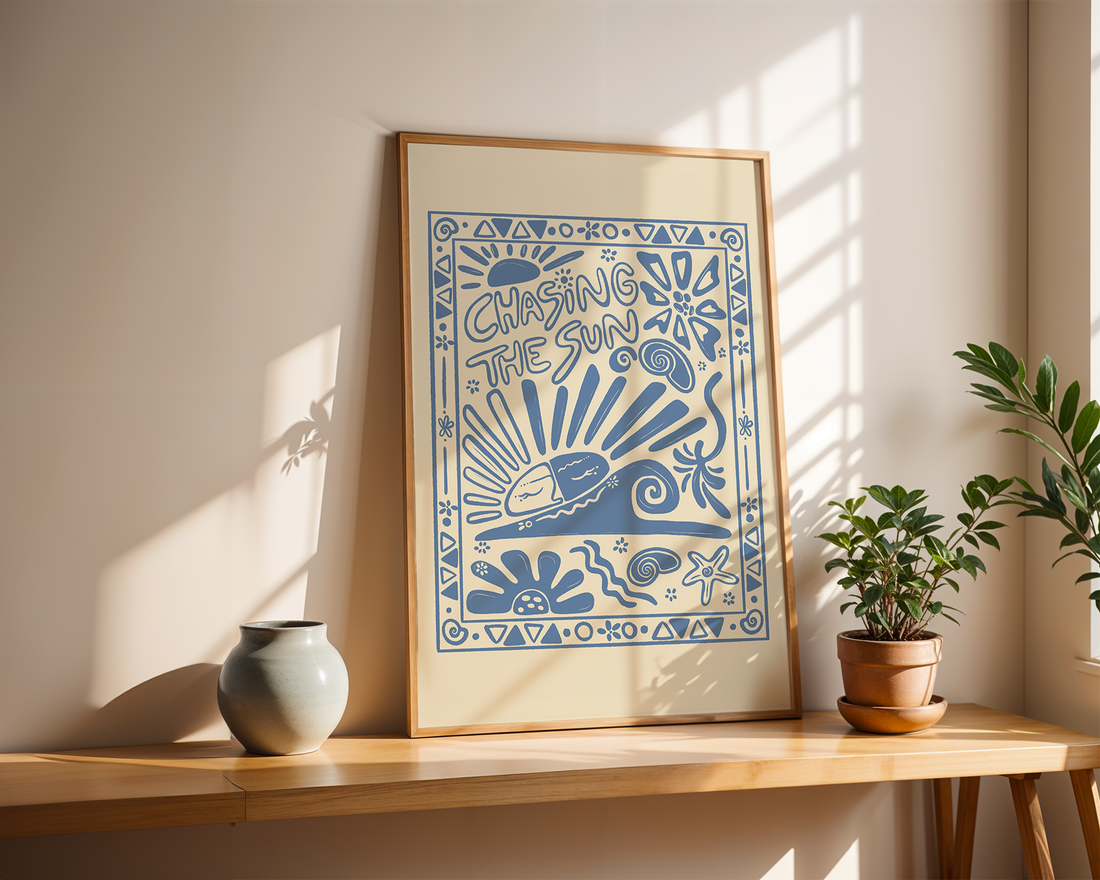 CHASING THE SUN BLUE POSTER