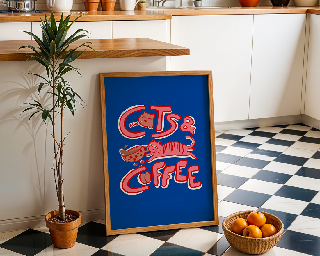 CATS AND COFFEE POSTER