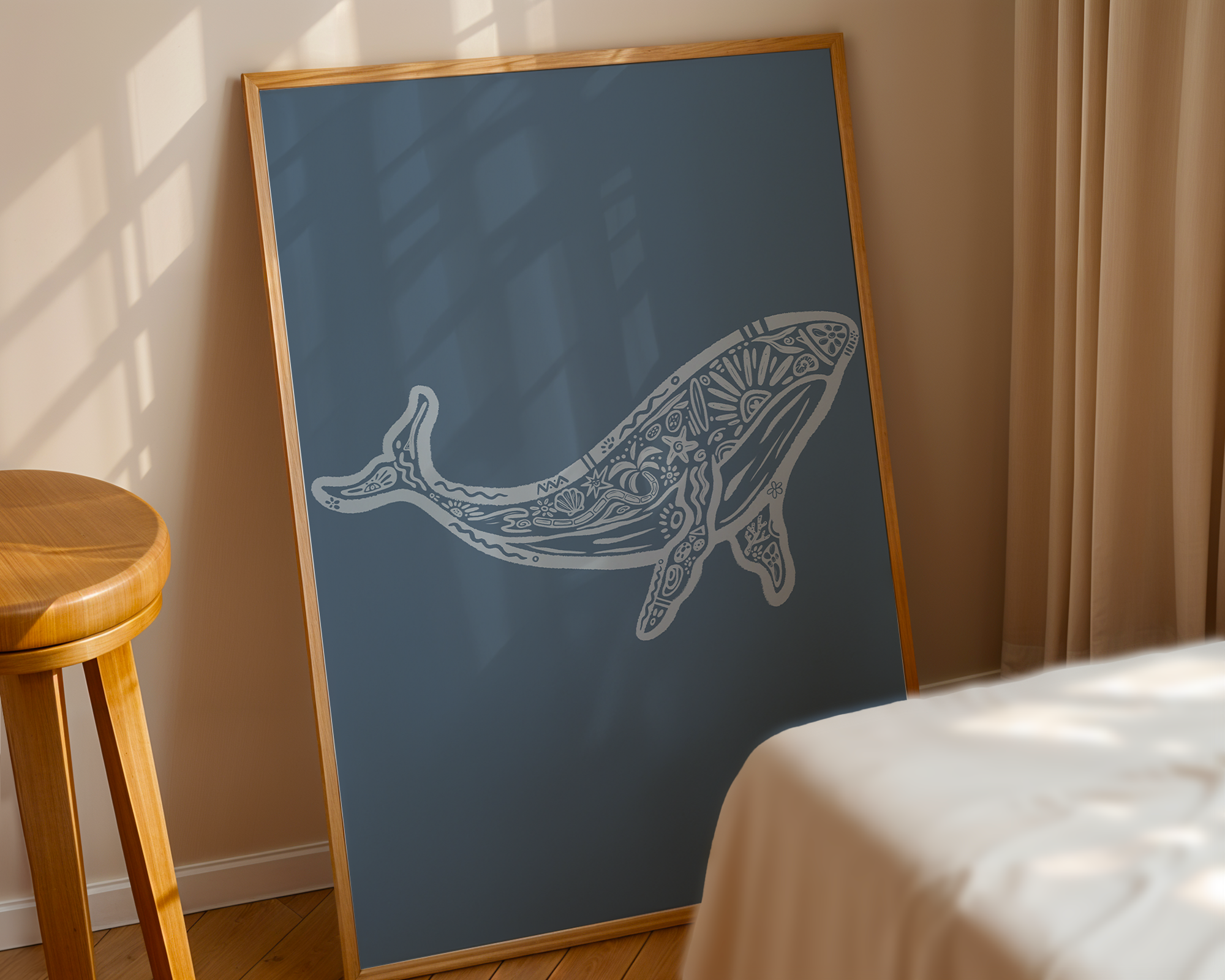 WHALE BOHO POSTER
