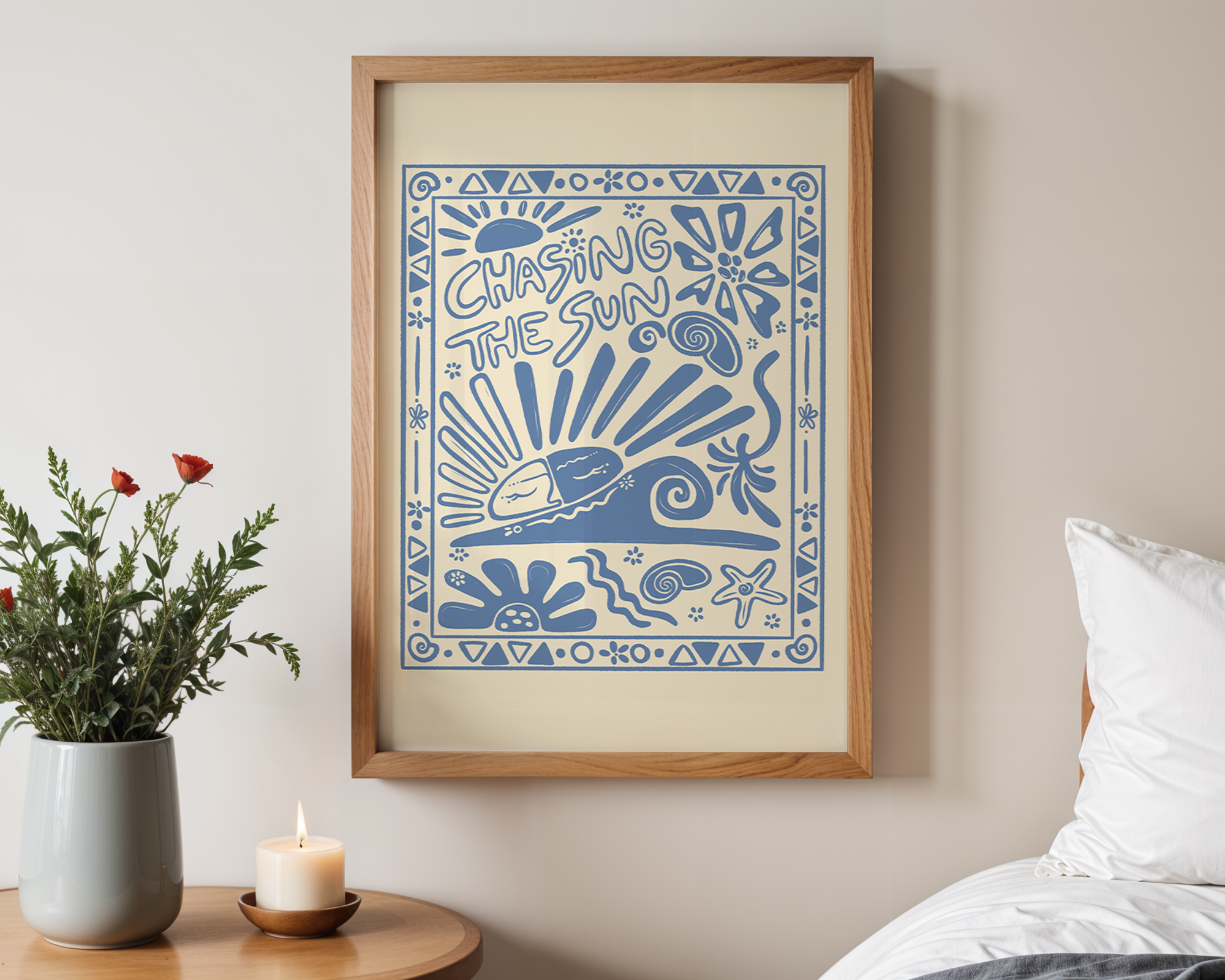 CHASING THE SUN BLUE POSTER