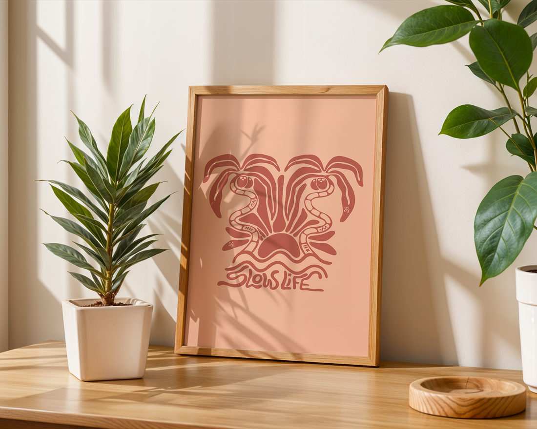 SLOW LIFE PALMS POSTER