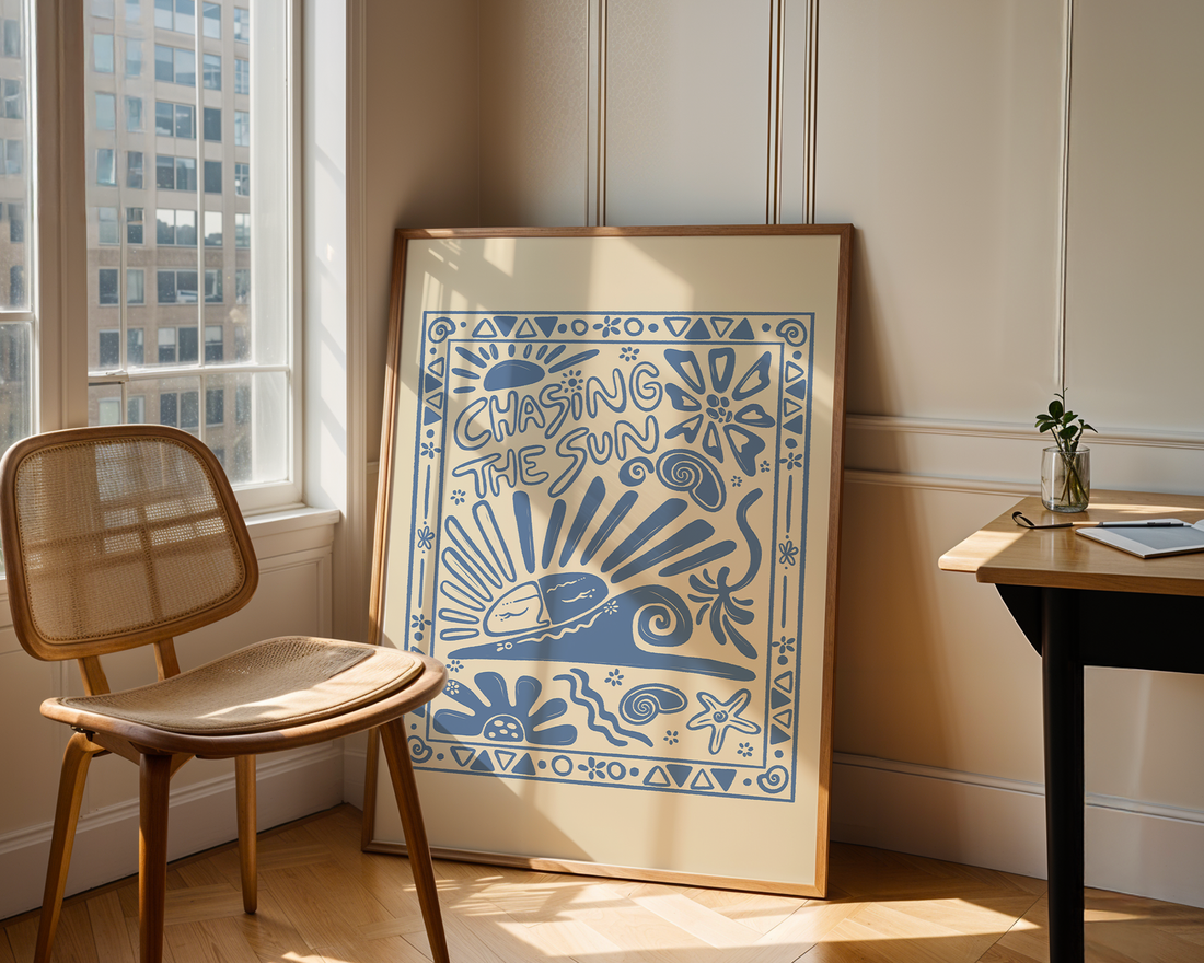 CHASING THE SUN BLUE POSTER