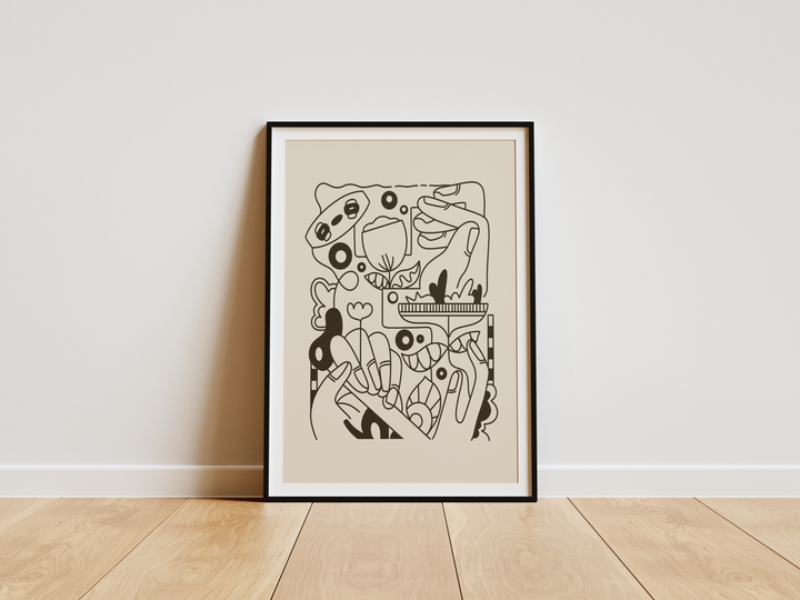 KITE LINE ART POSTER - mijosurf