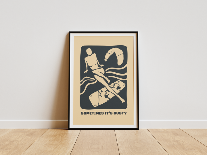 SOMETIMES ITS GUSTY POSTER - mijosurf