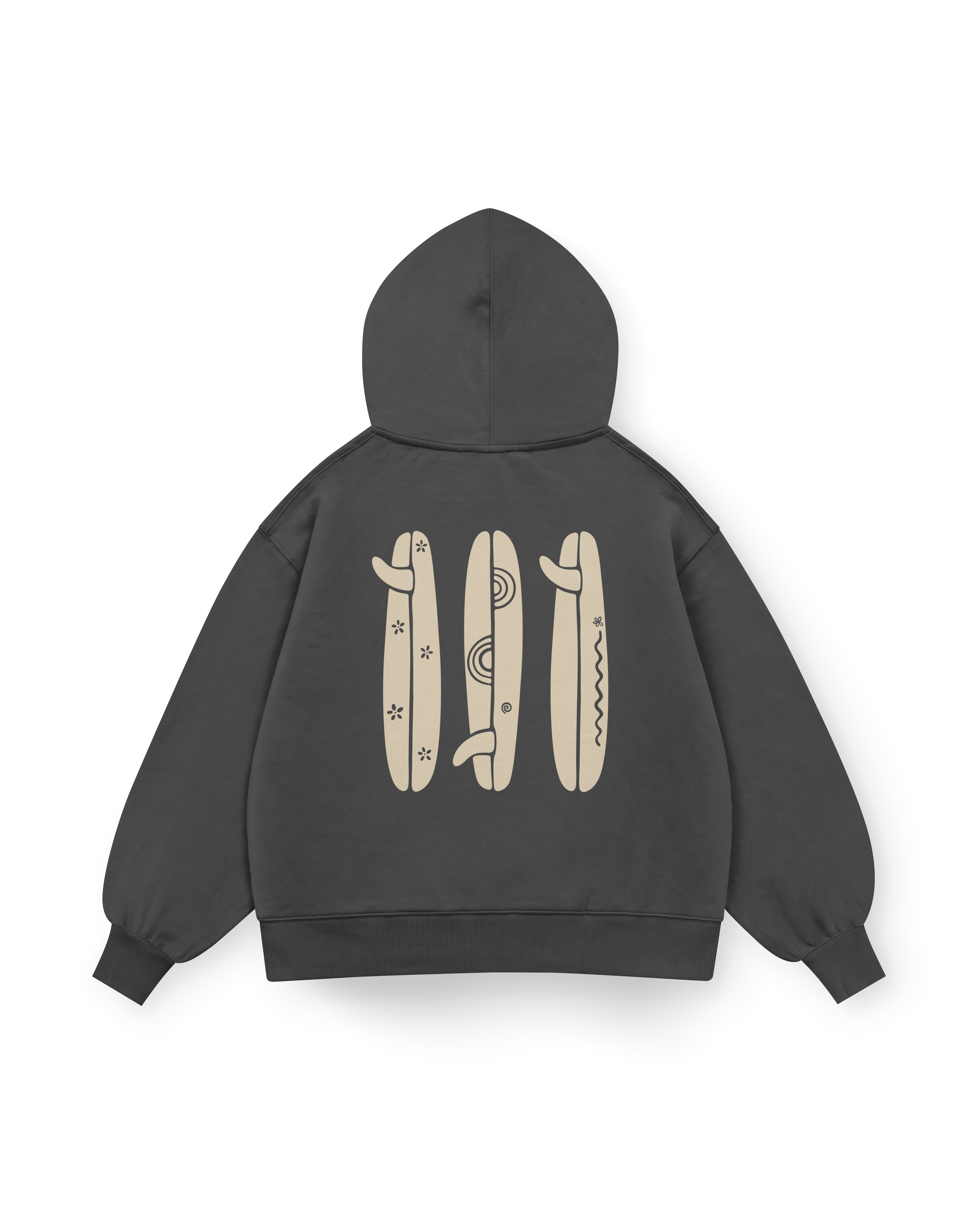 Boho Surfboard Hoodie Oversized