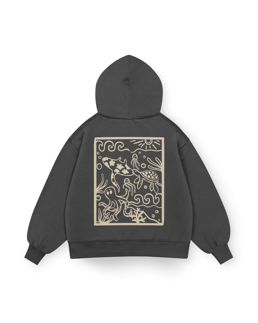 Ocean Creatures Hoodie Oversized