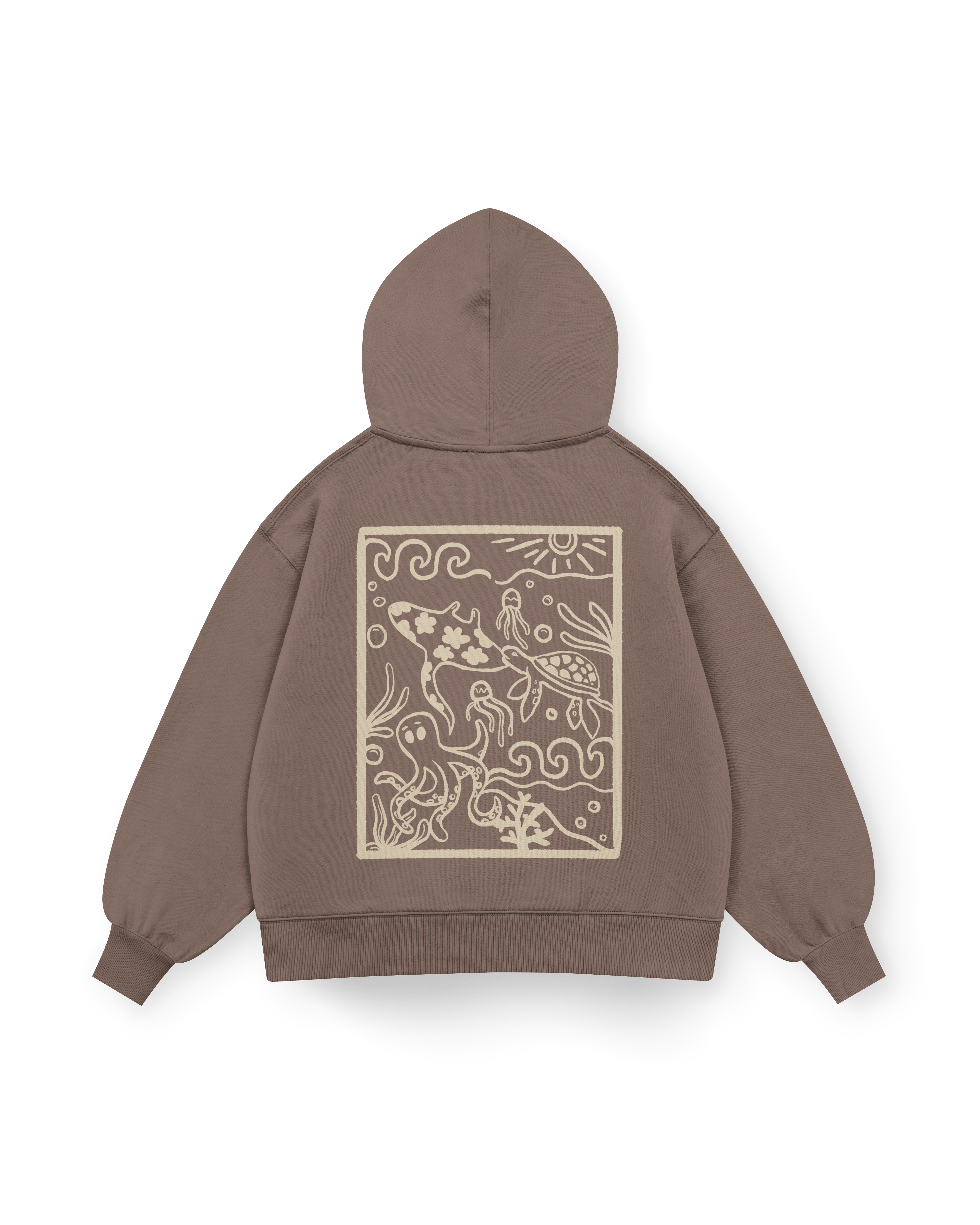Ocean Creatures Hoodie Oversized