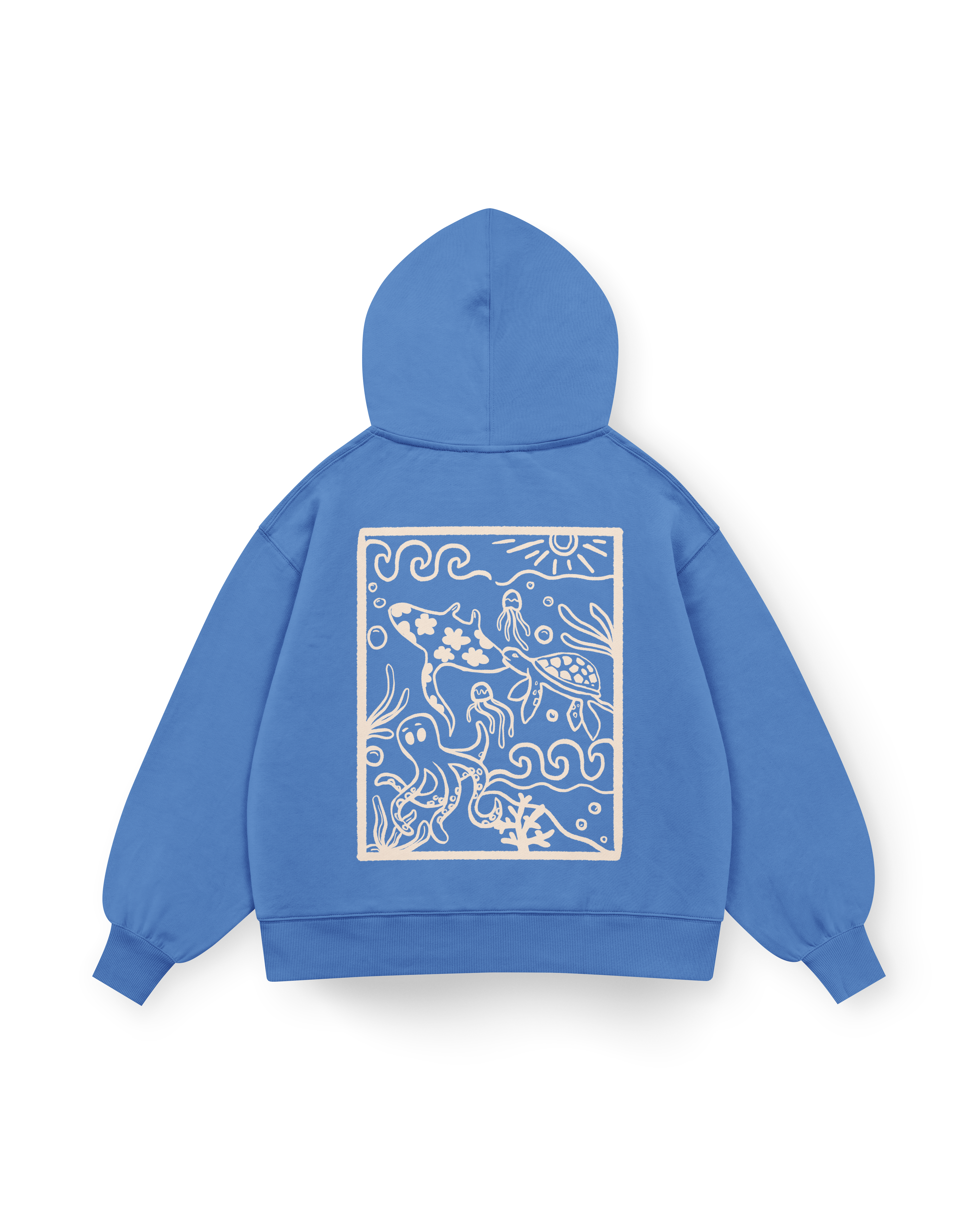 Ocean Creatures Hoodie Oversized