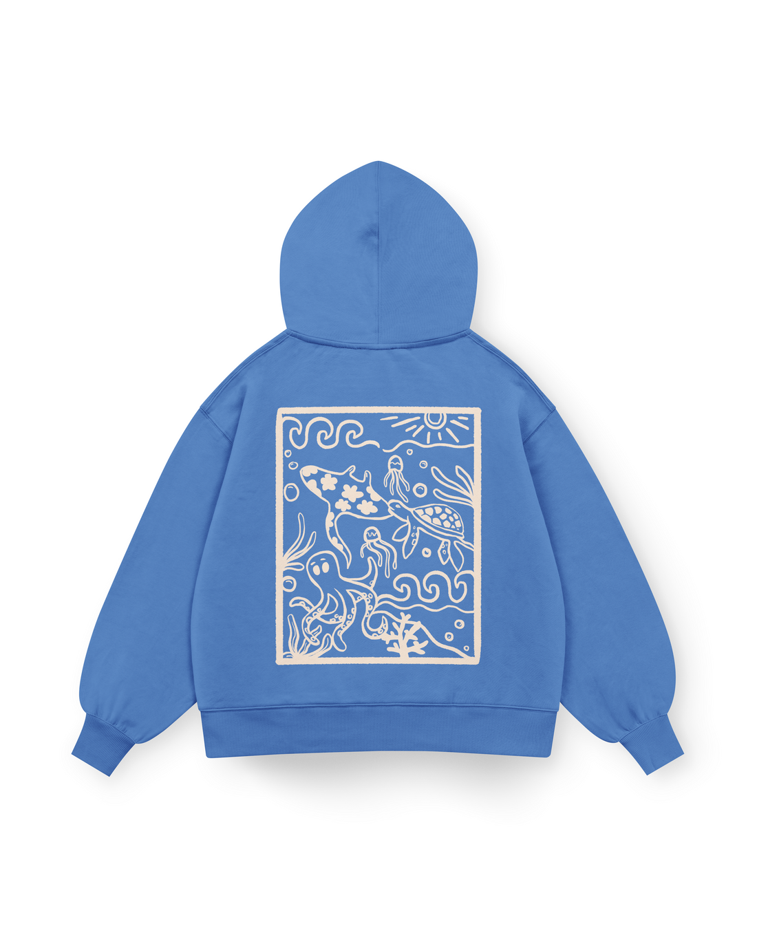 Ocean Creatures Hoodie Oversized