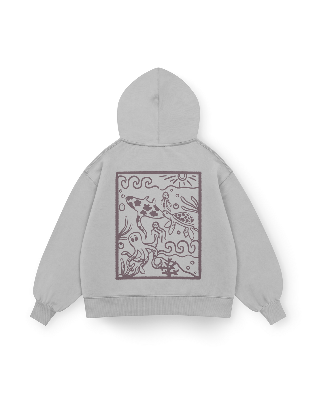 Ocean Creatures Hoodie Oversized