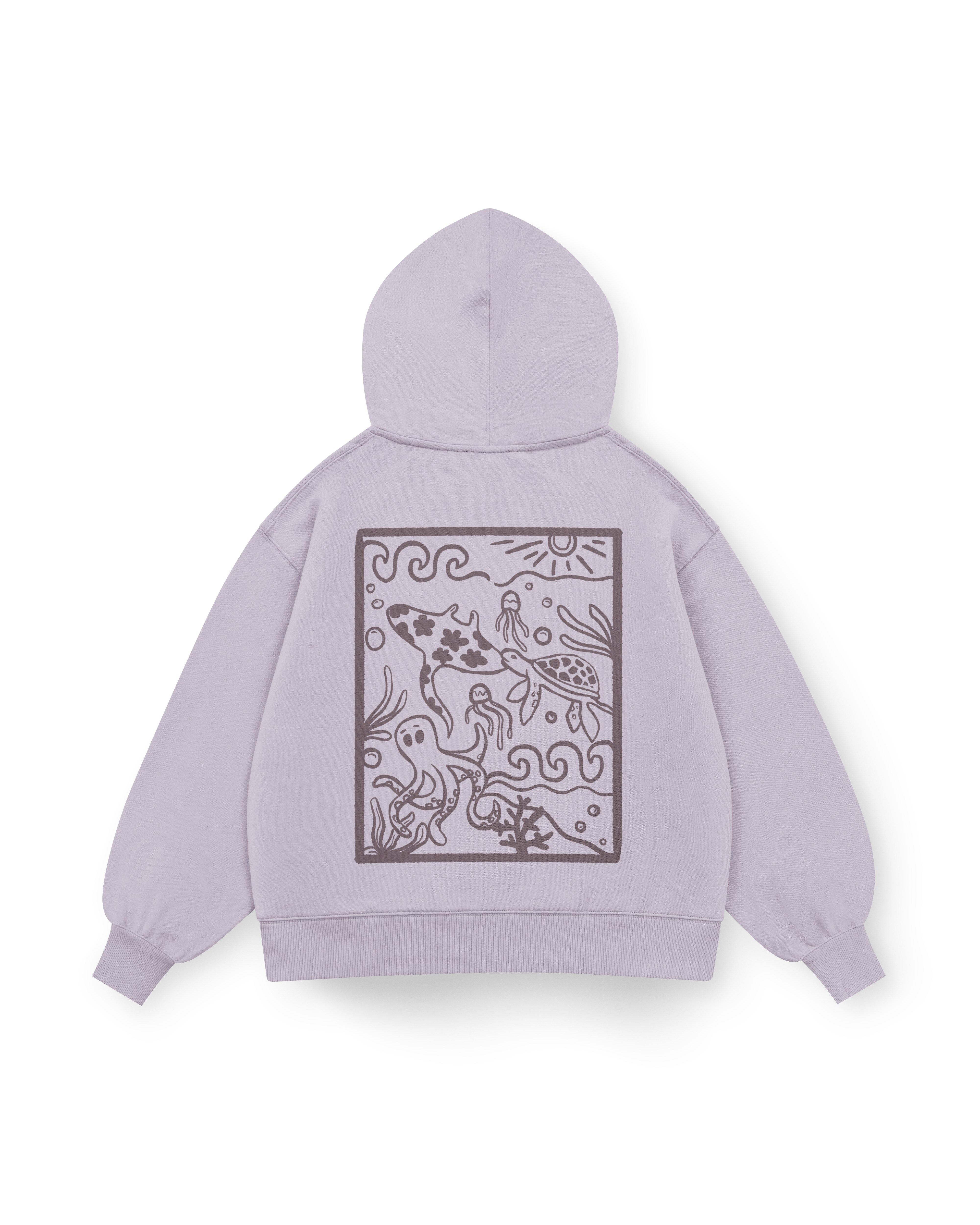 Ocean Creatures Hoodie Oversized