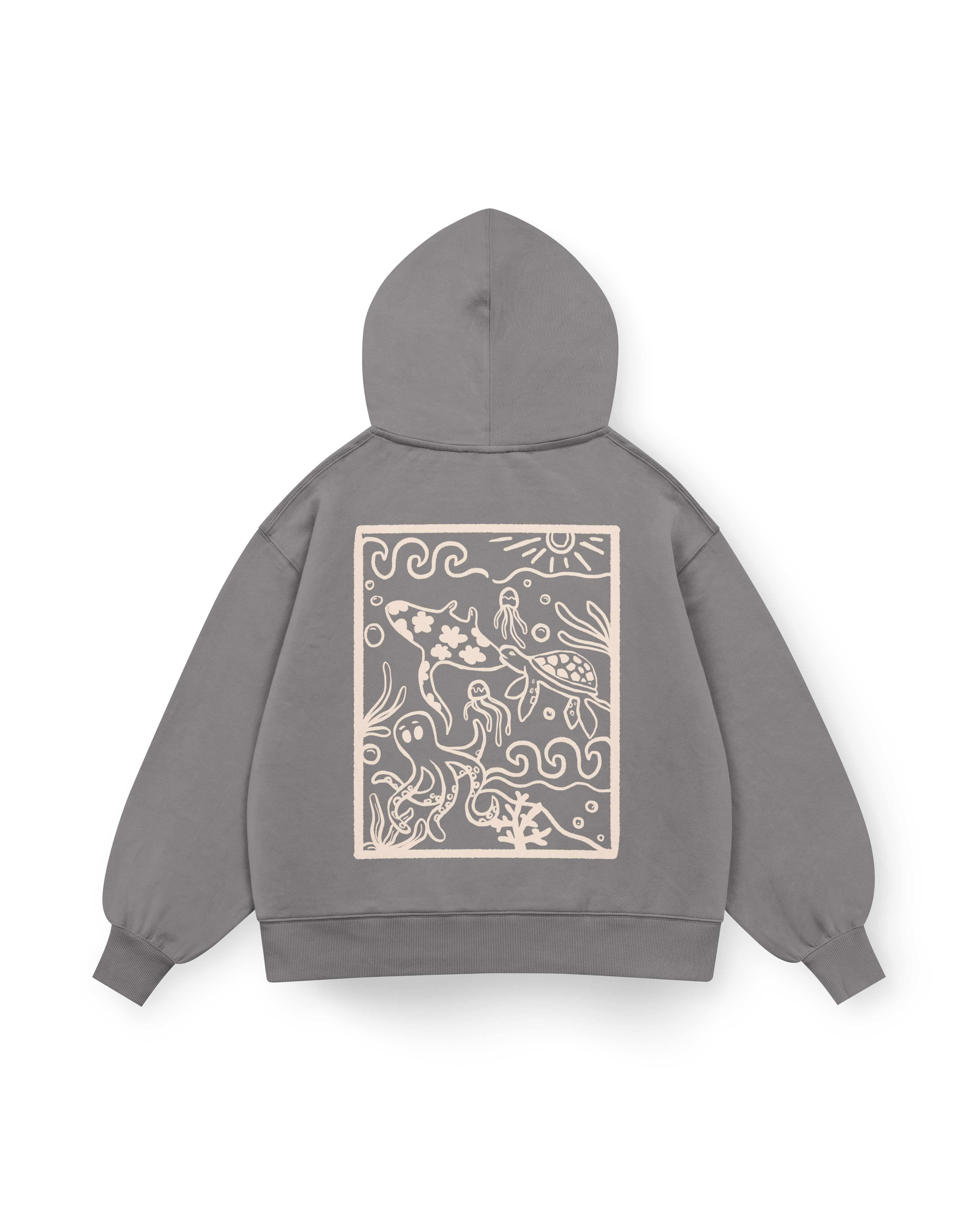 Ocean Creatures Hoodie Oversized