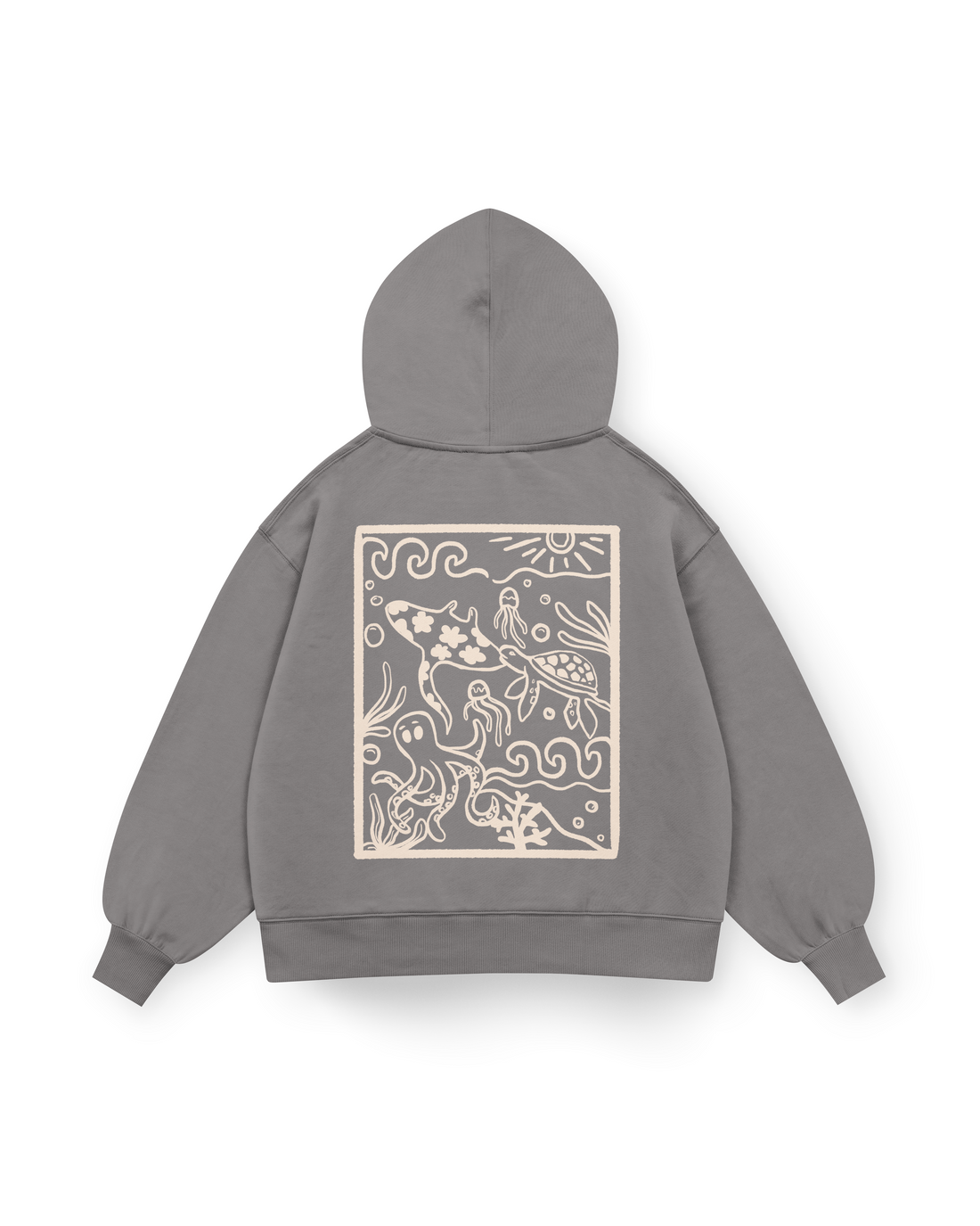 Ocean Creatures Hoodie Oversized
