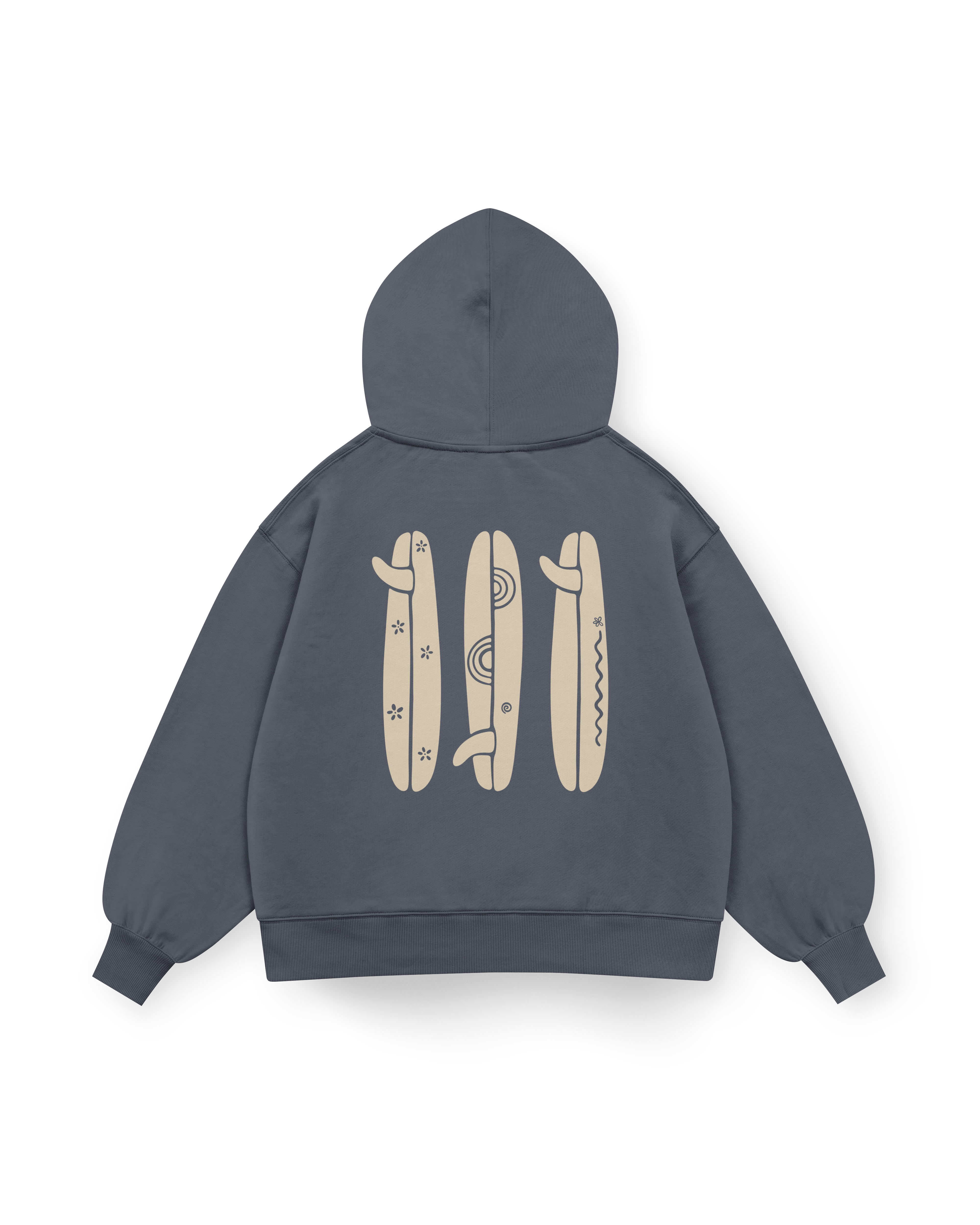 Boho Surfboard Hoodie Oversized