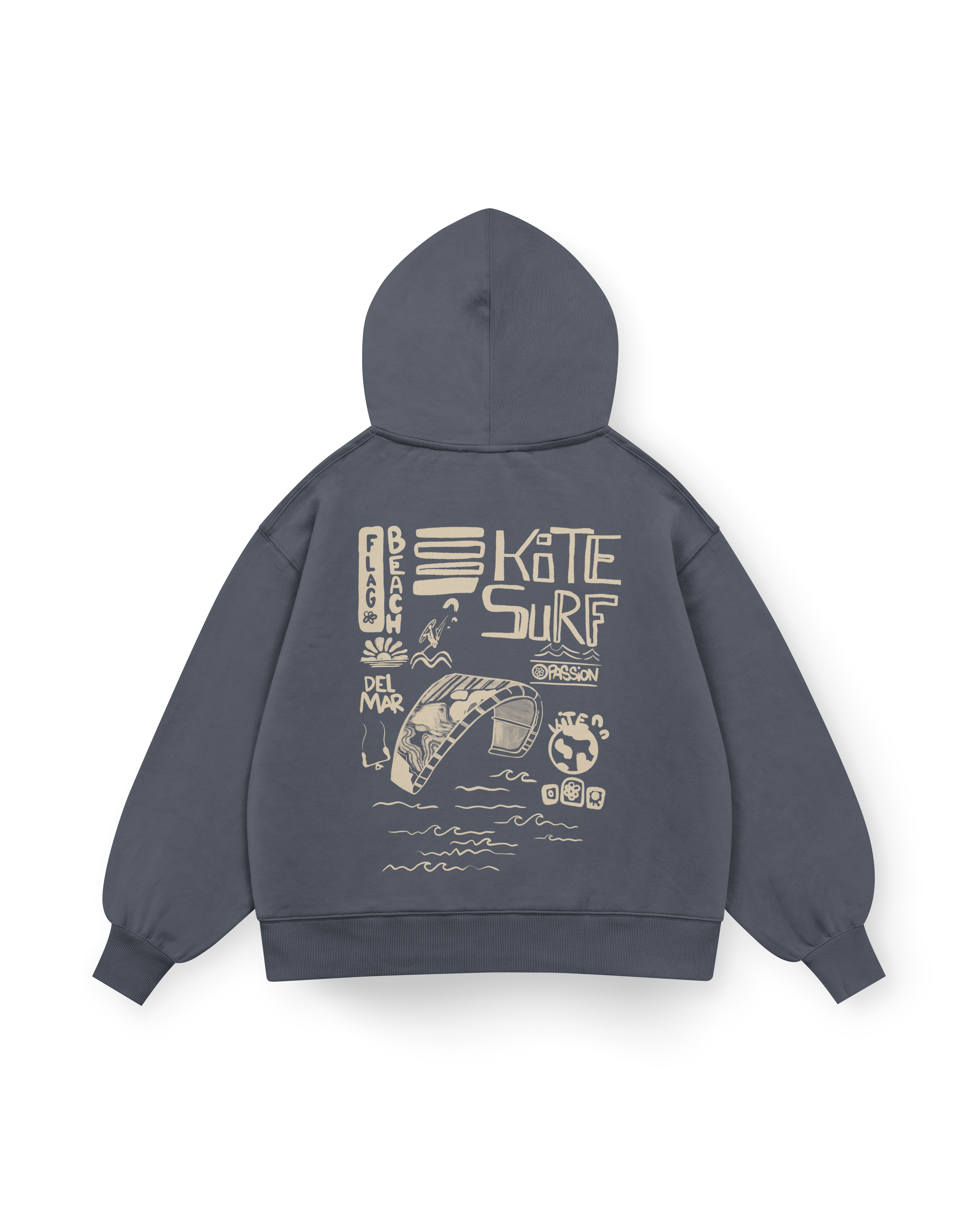 Flag Beach Hoodie Oversized