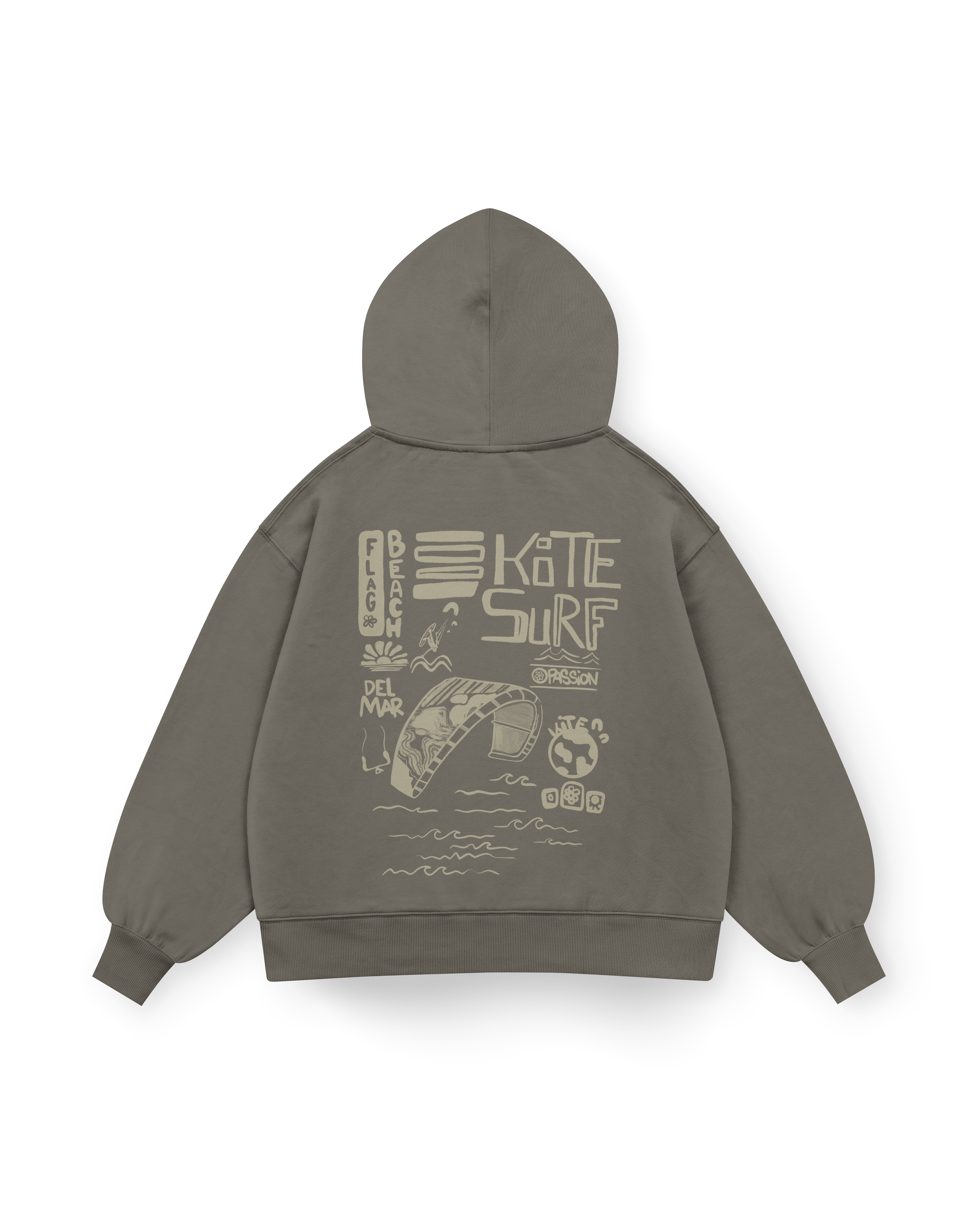 Flag Beach Hoodie Oversized