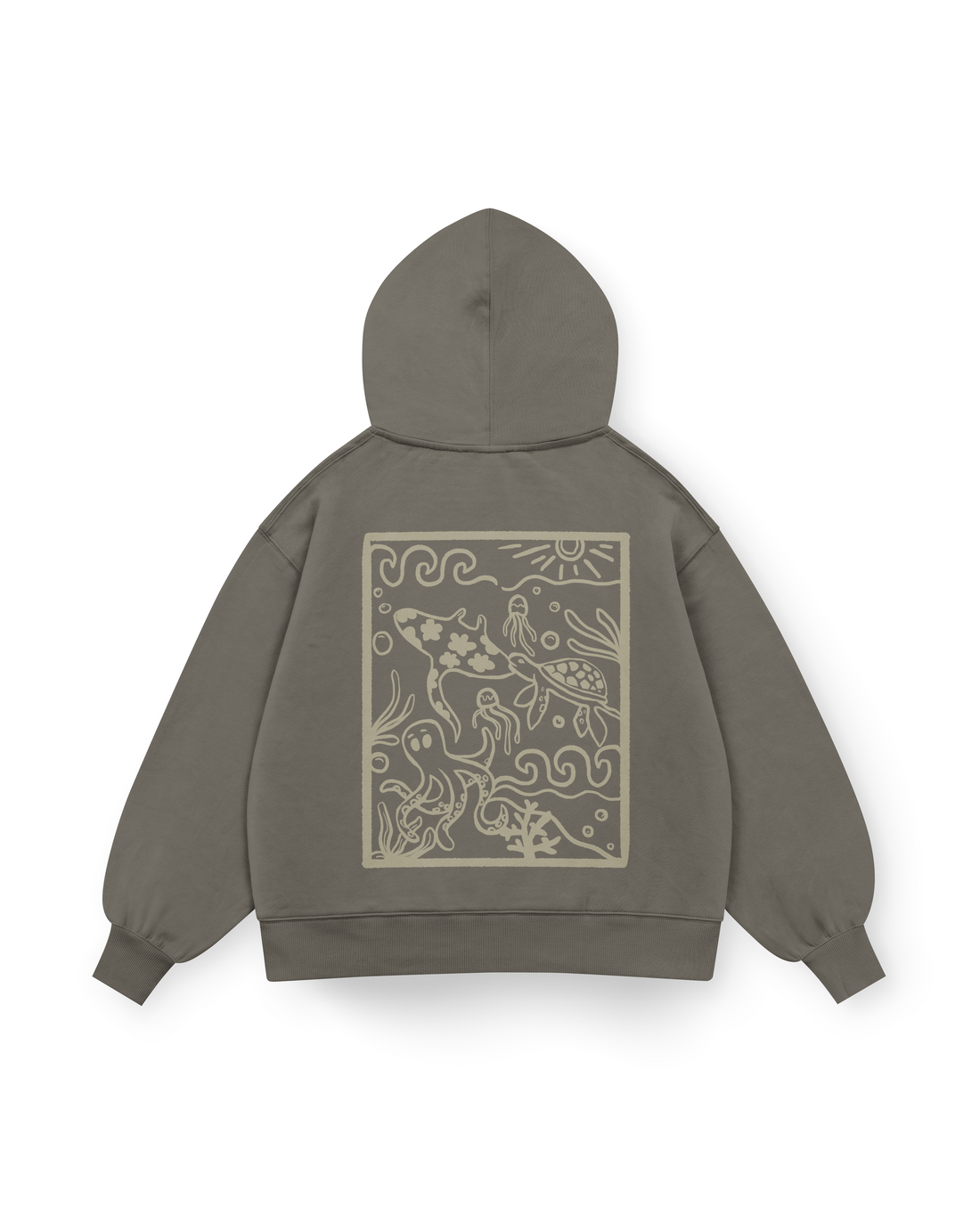 Ocean Creatures Hoodie Oversized
