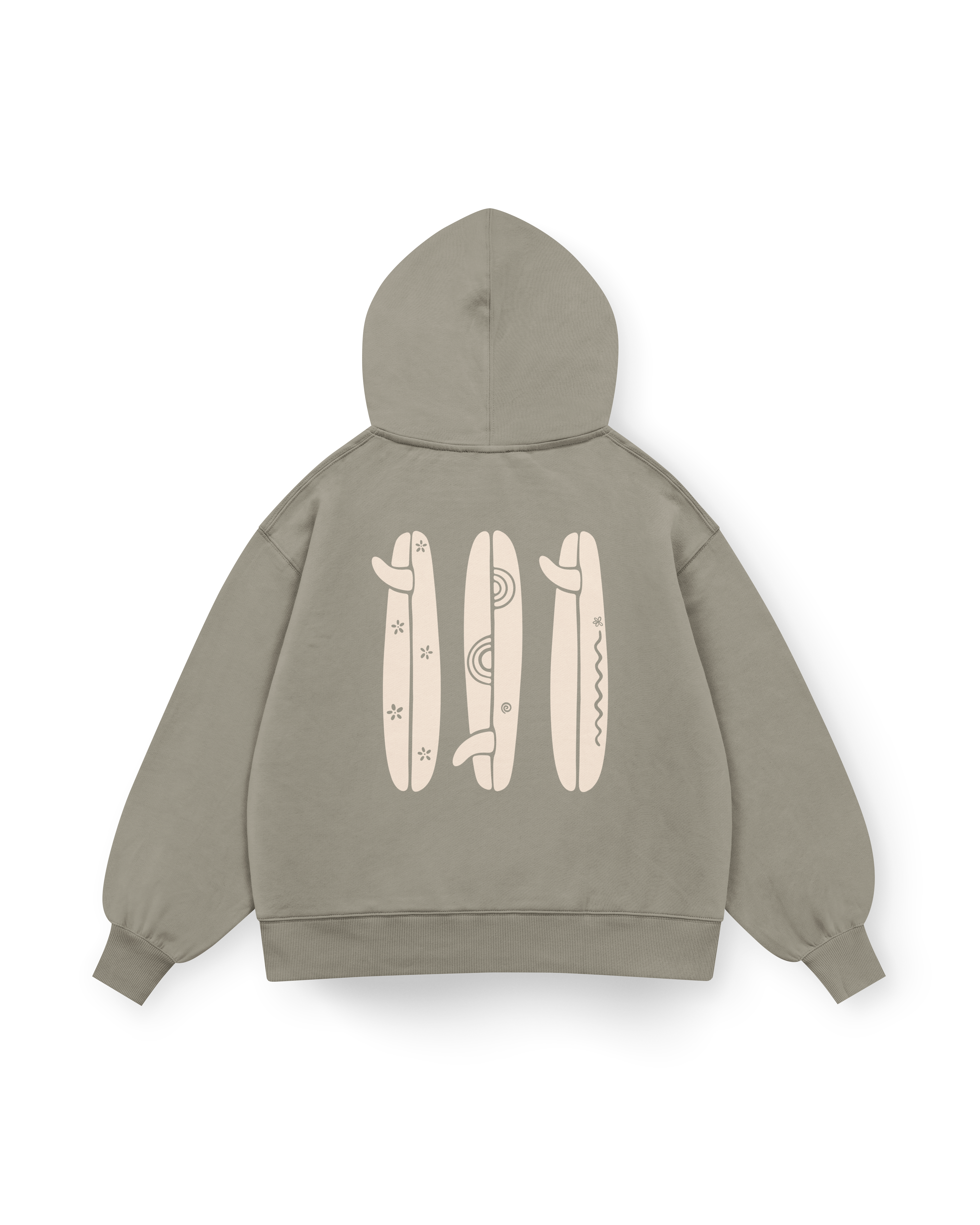 Boho Surfboard Hoodie Oversized