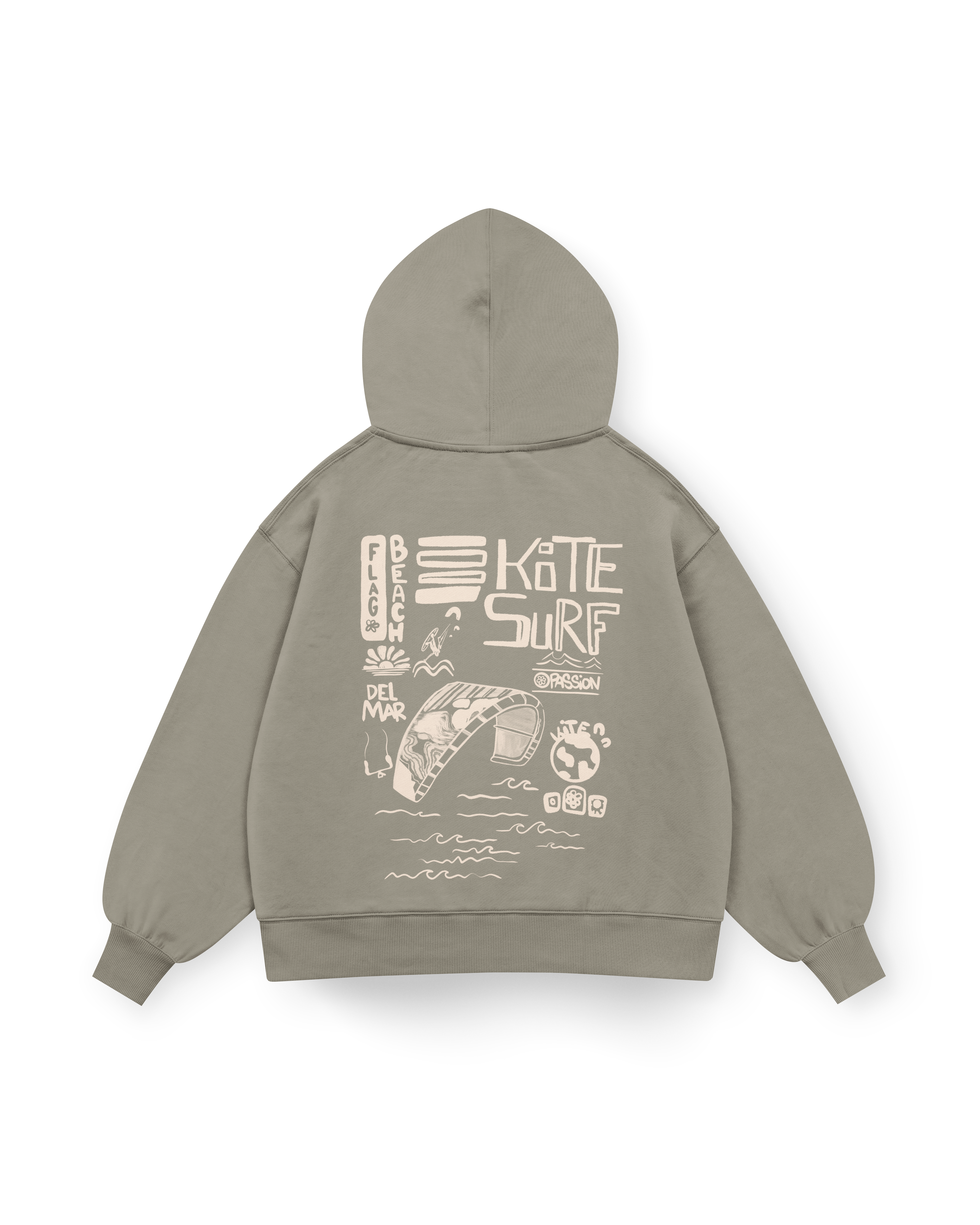 Flag Beach Hoodie Oversized
