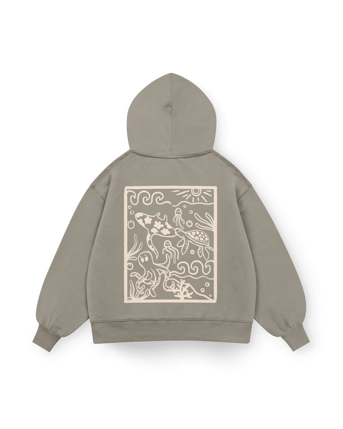Ocean Creatures Hoodie Oversized