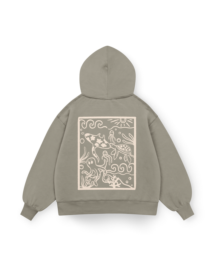 Ocean Creatures Hoodie Oversized