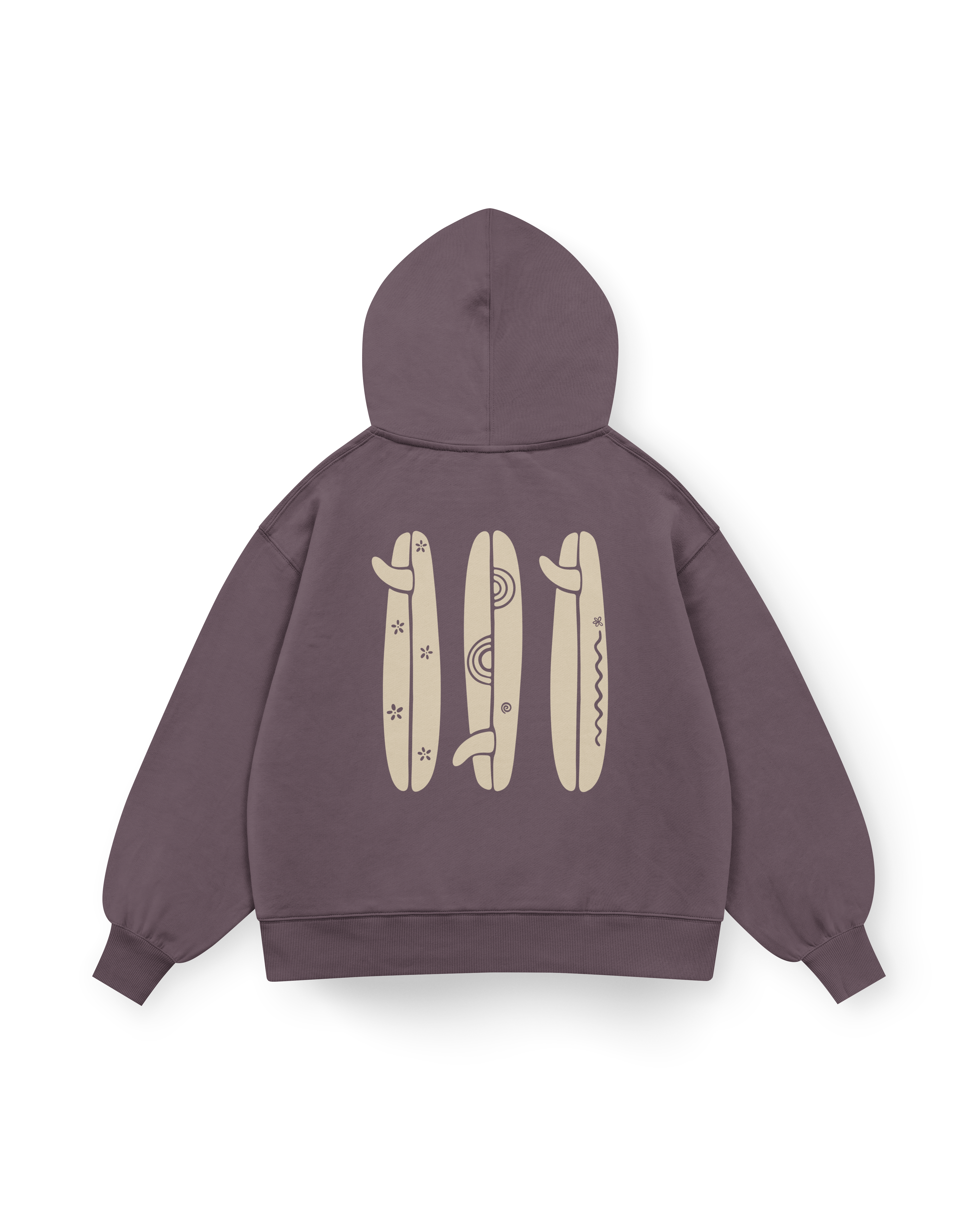 Boho Surfboard Hoodie Oversized