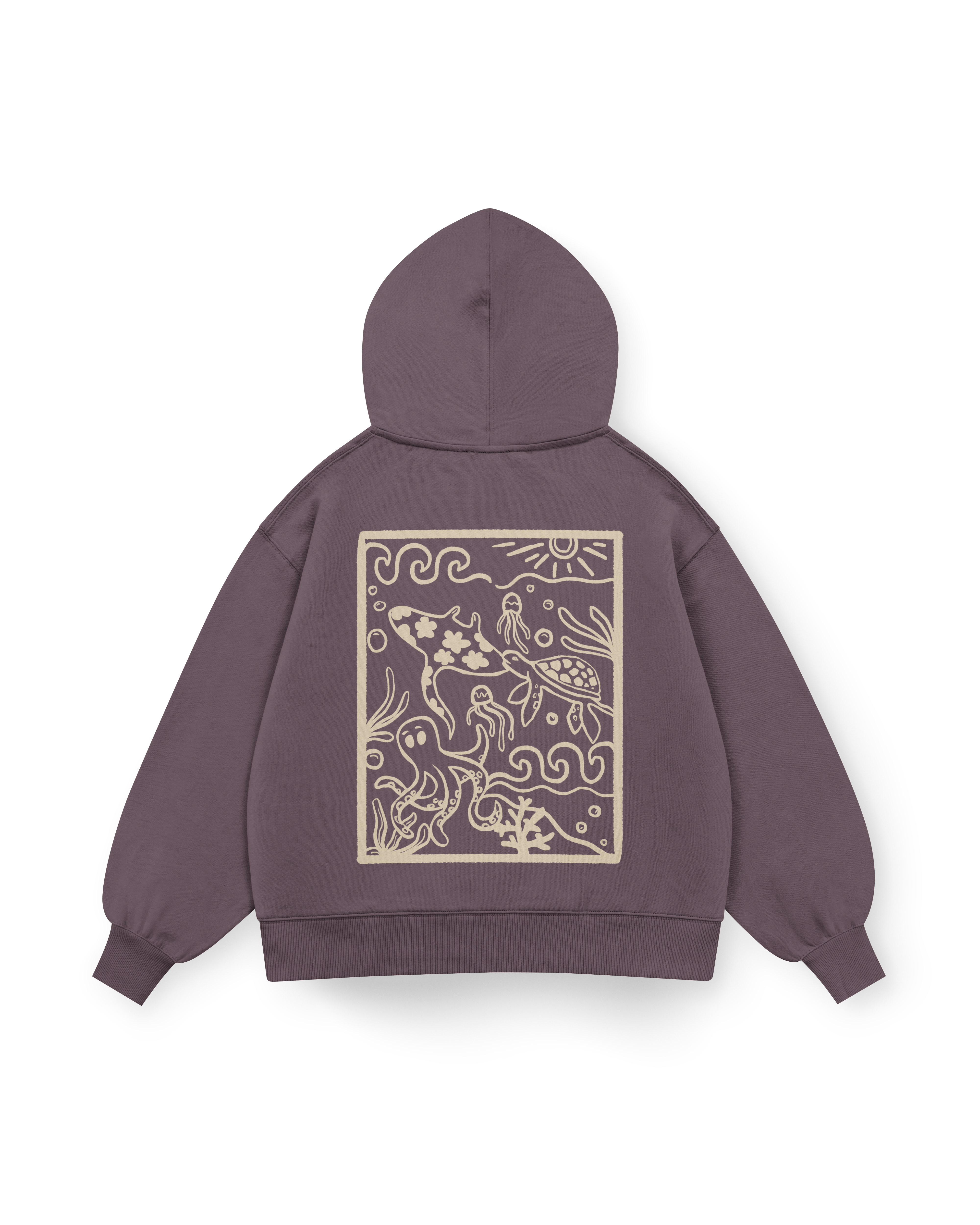 Ocean Creatures Hoodie Oversized