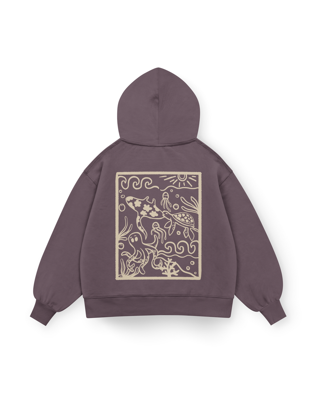 Ocean Creatures Hoodie Oversized