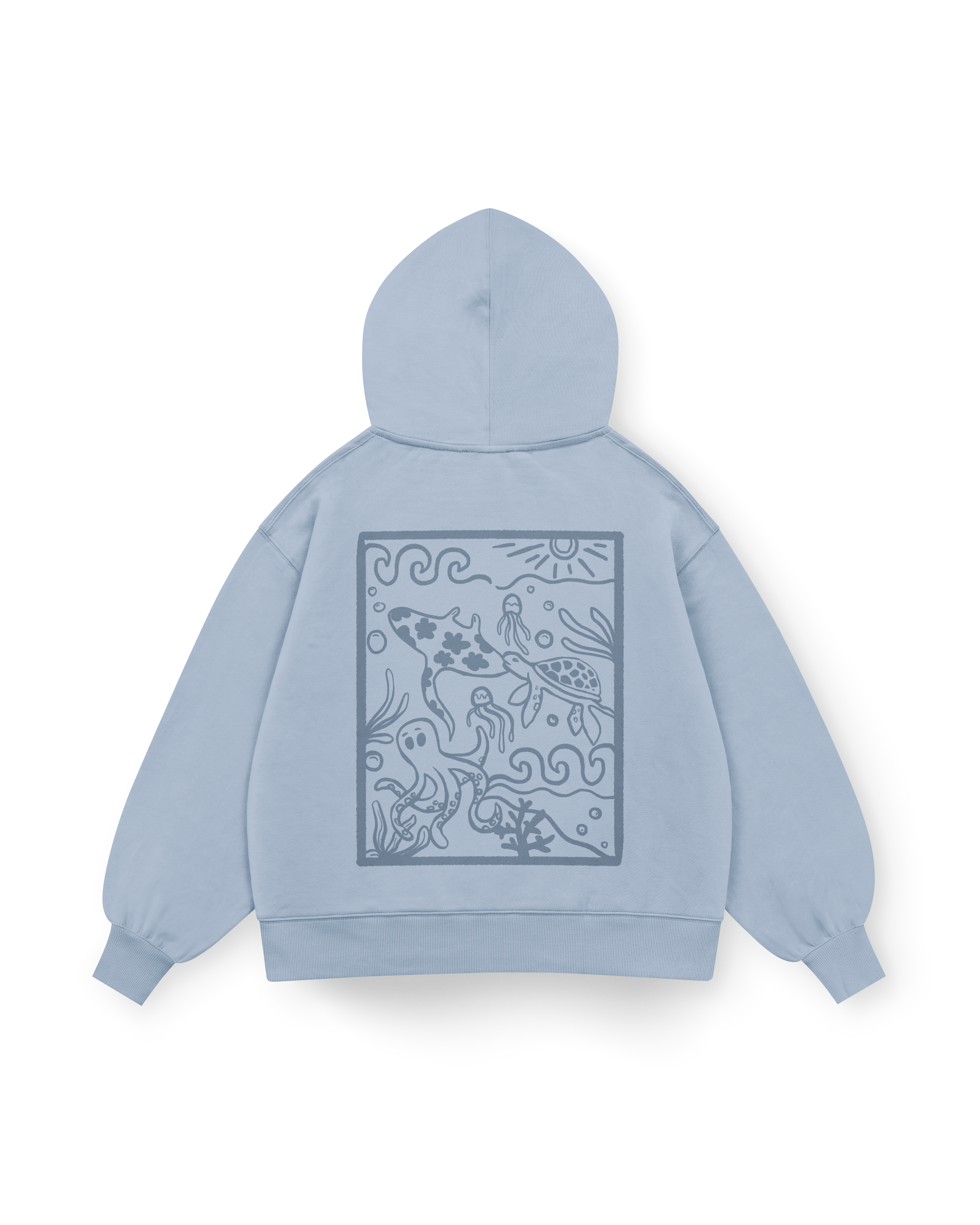 Ocean Creatures Hoodie Oversized