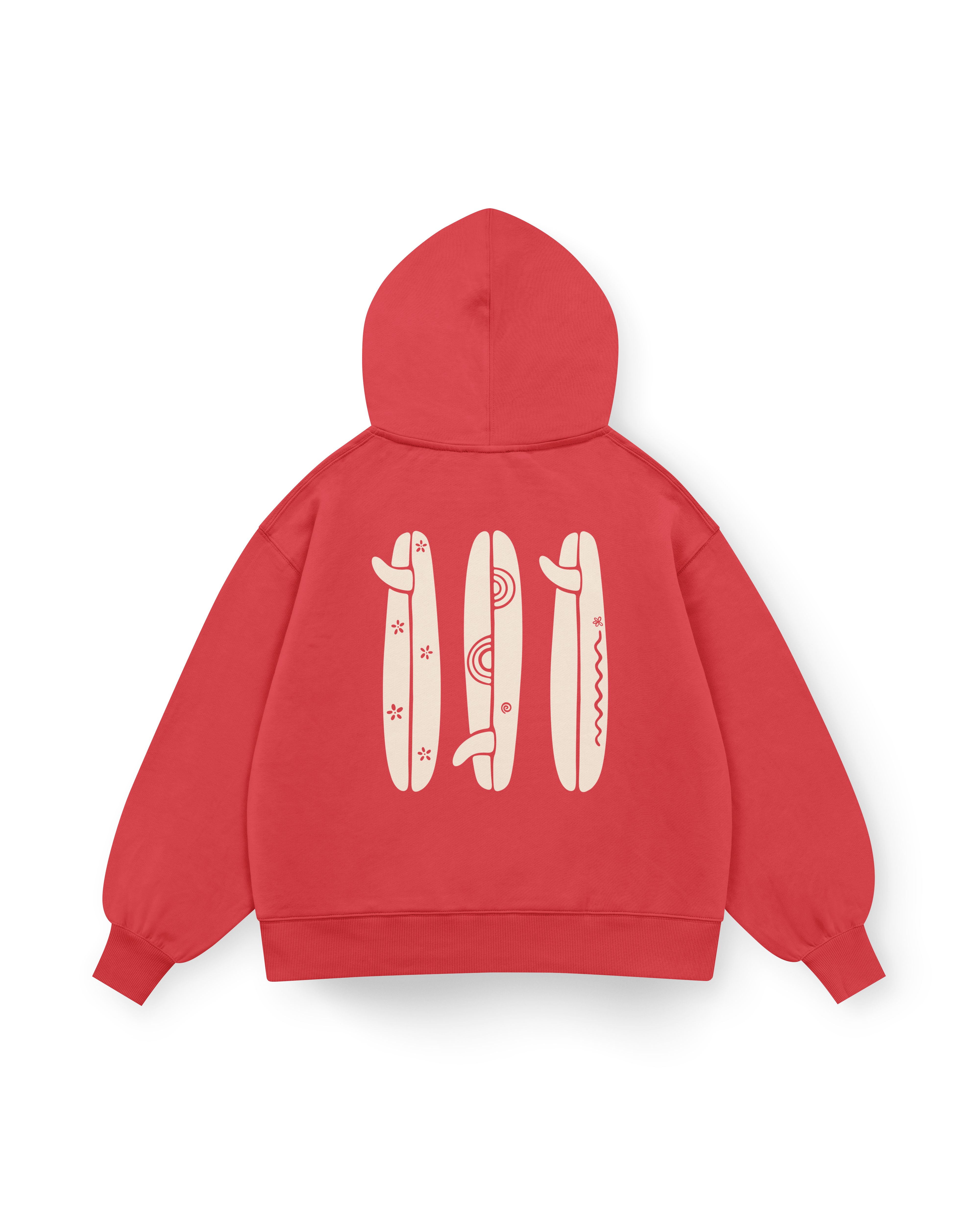 Boho Surfboard Hoodie Oversized