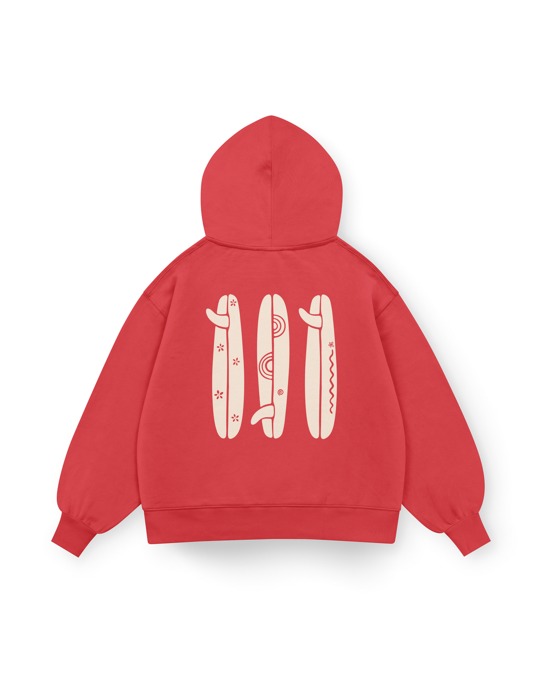 Boho Surfboard Hoodie Oversized