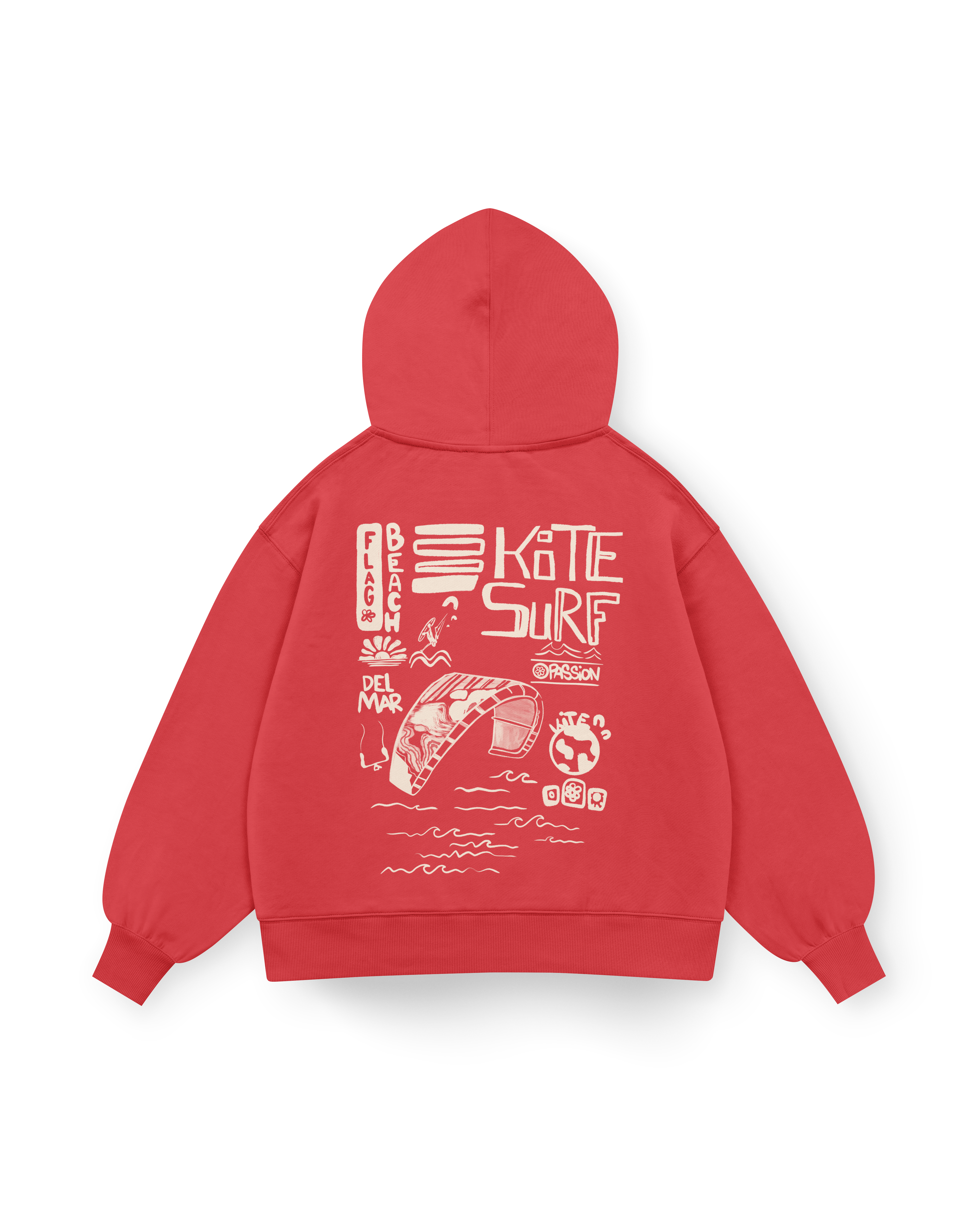 Flag Beach Hoodie Oversized