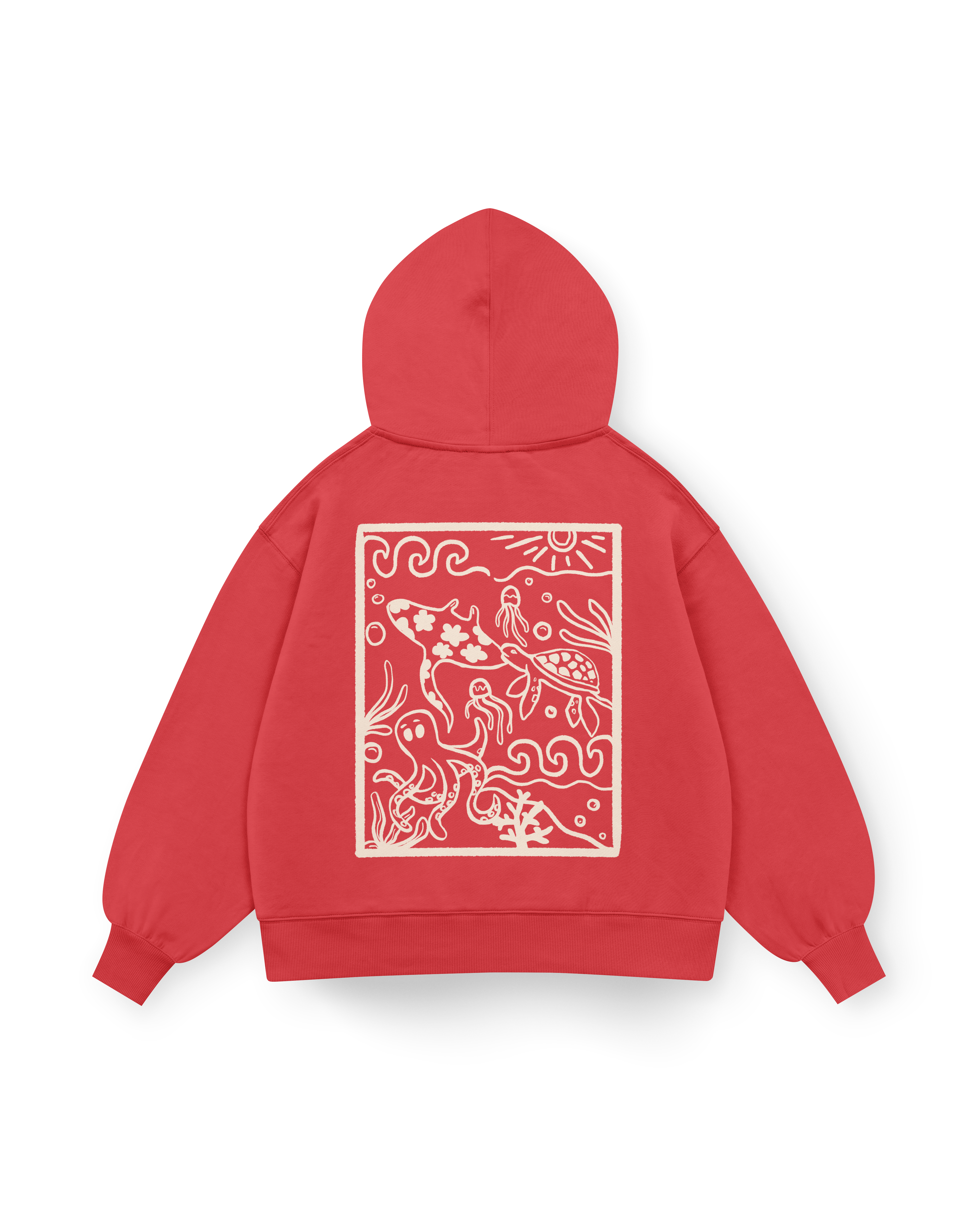 Ocean Creatures Hoodie Oversized
